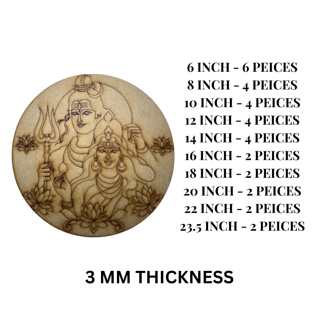 MDF Premarked Round Shiv Parvati-408