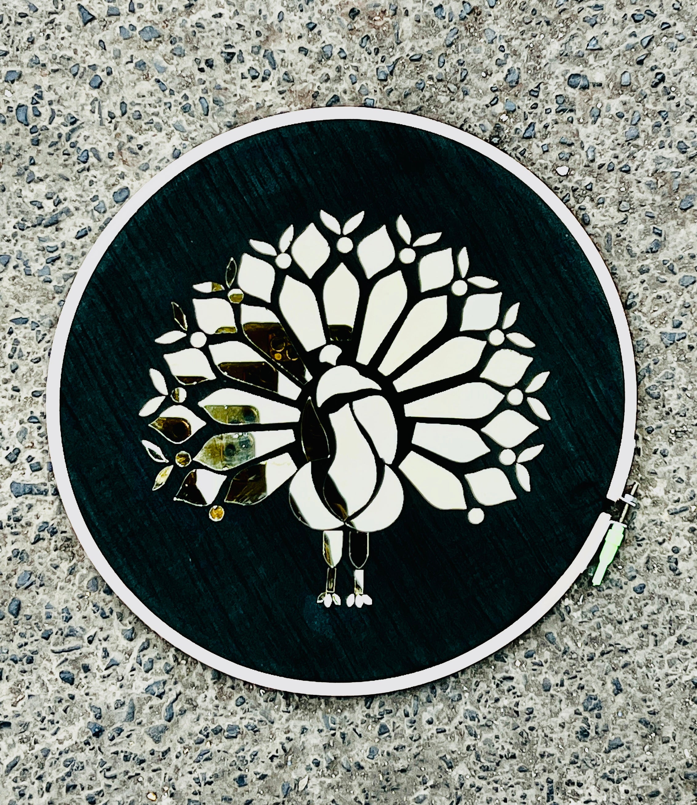 Fancy silver peacock shape mirror mor-110