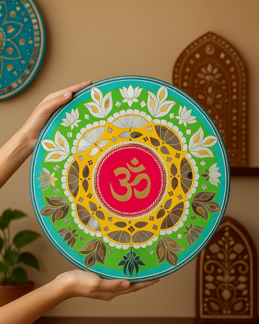 Round Rangoli mdf (with mirrors)-442
