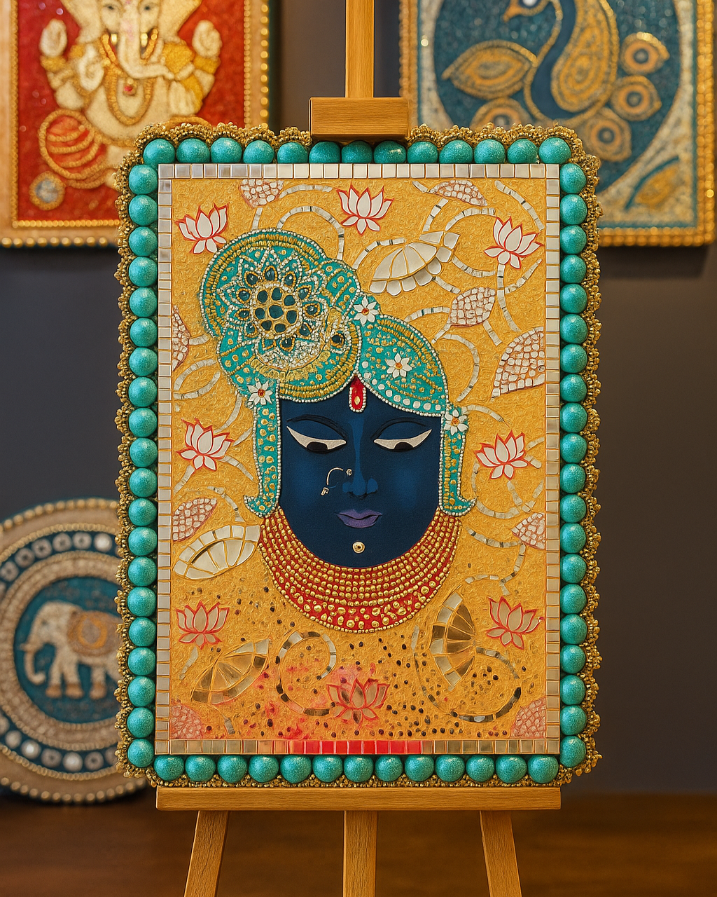 Shareenathji Wall Decor Frame (with mirrors)-423