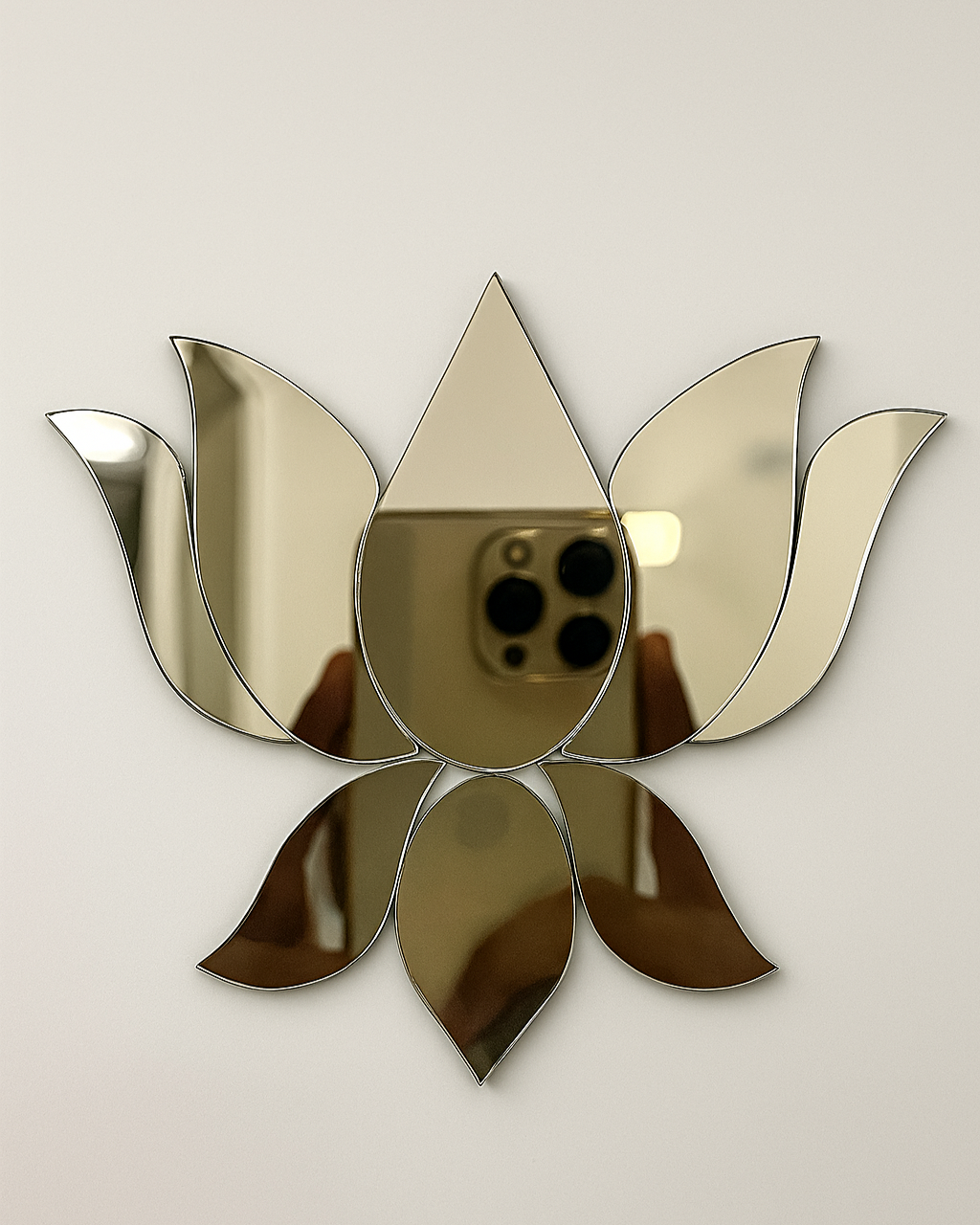 Fancy lotus shape silver mirror K-109