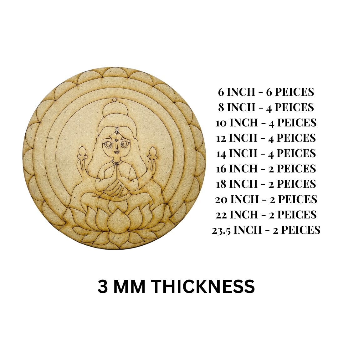 MDF Premarked Round Saraswatimaa shape-357