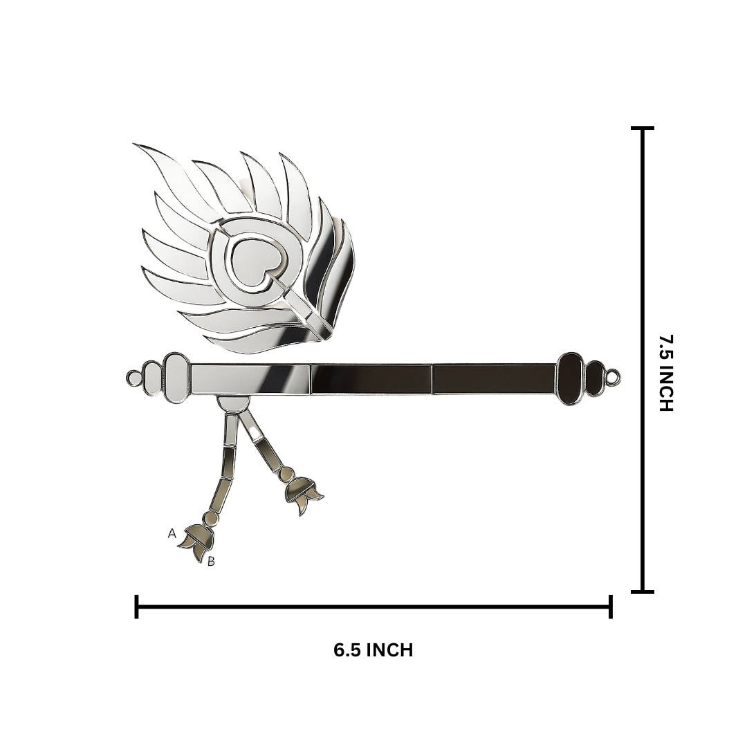 Fancy flute & morpankh silver mirror V-1425