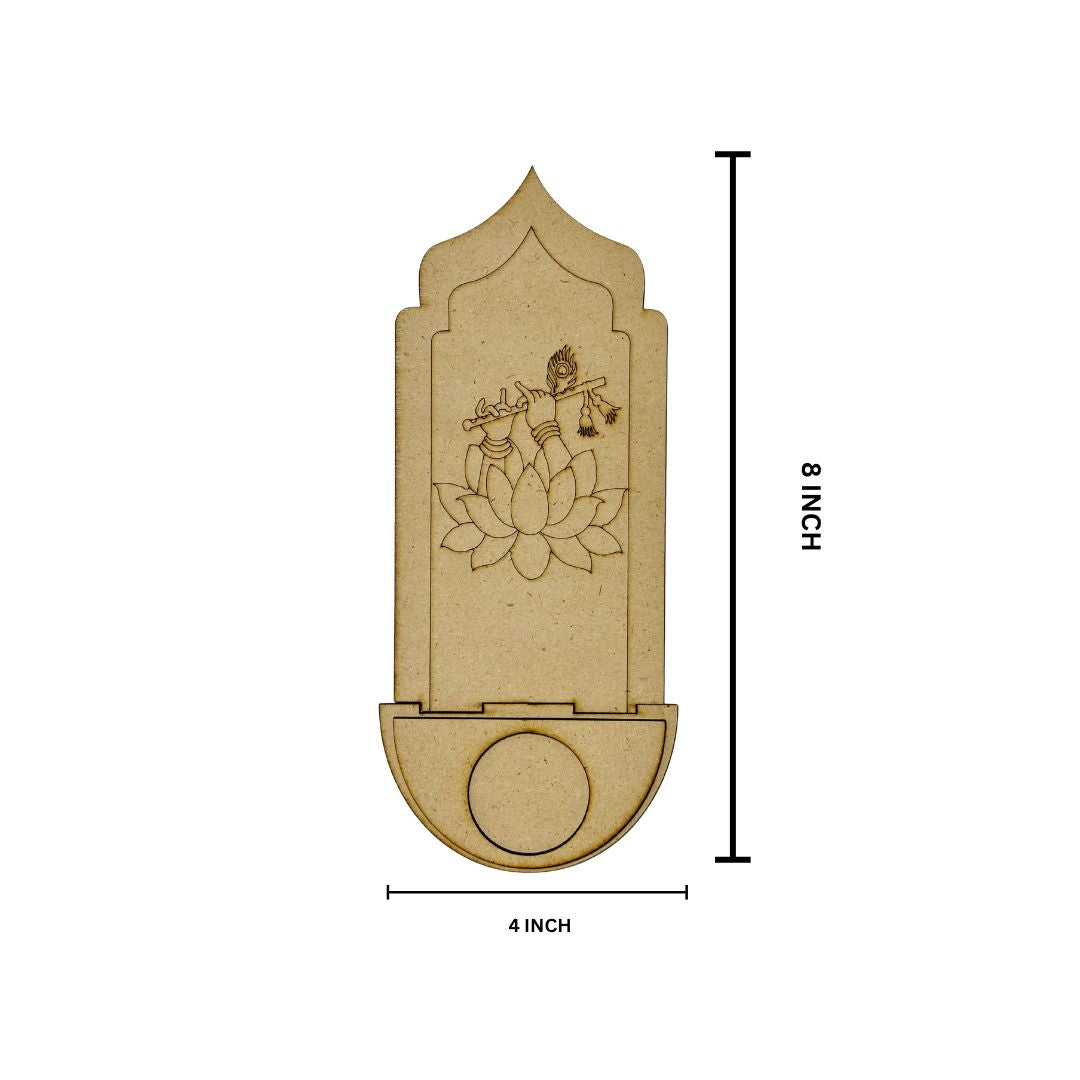 Mdf fancy flute shape candle holder-488