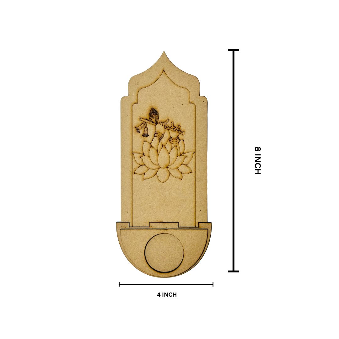 Mdf fancy flute shape candle holder-491