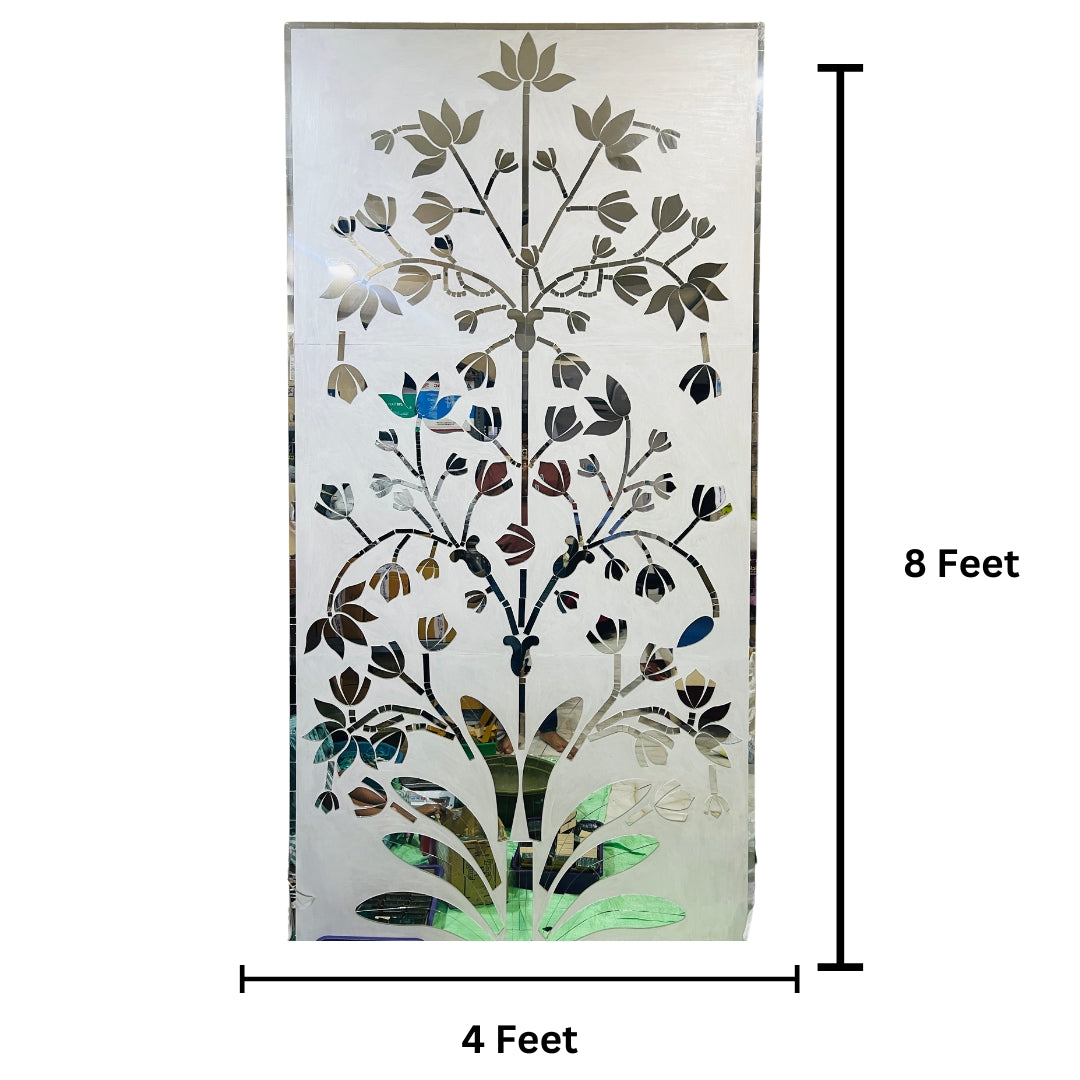 Fancy silver Flower Panle shape mirror For Event-1242 (only Mirror)