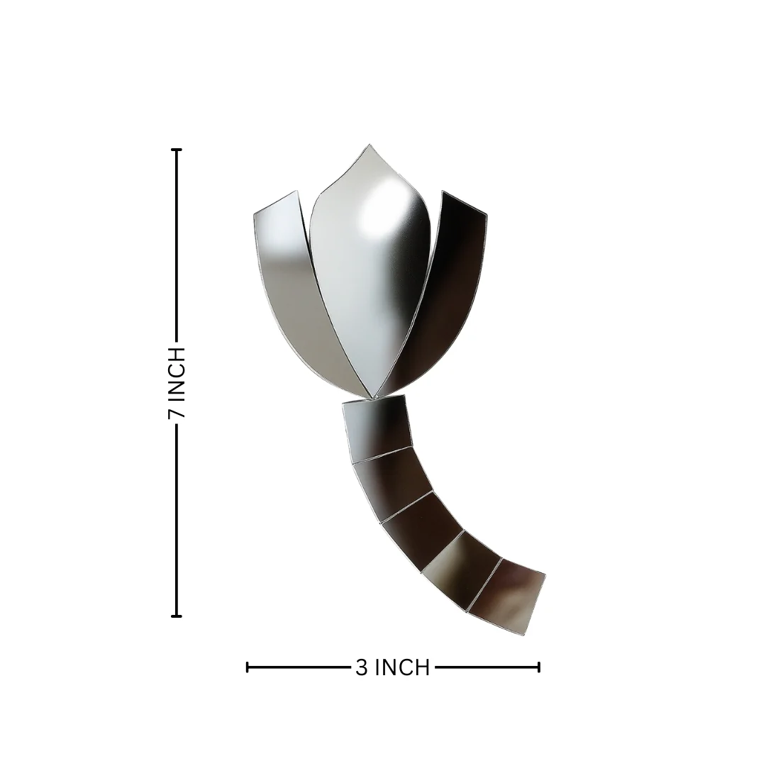 Fancy Lotus shape silver mirror (1377 - KN)