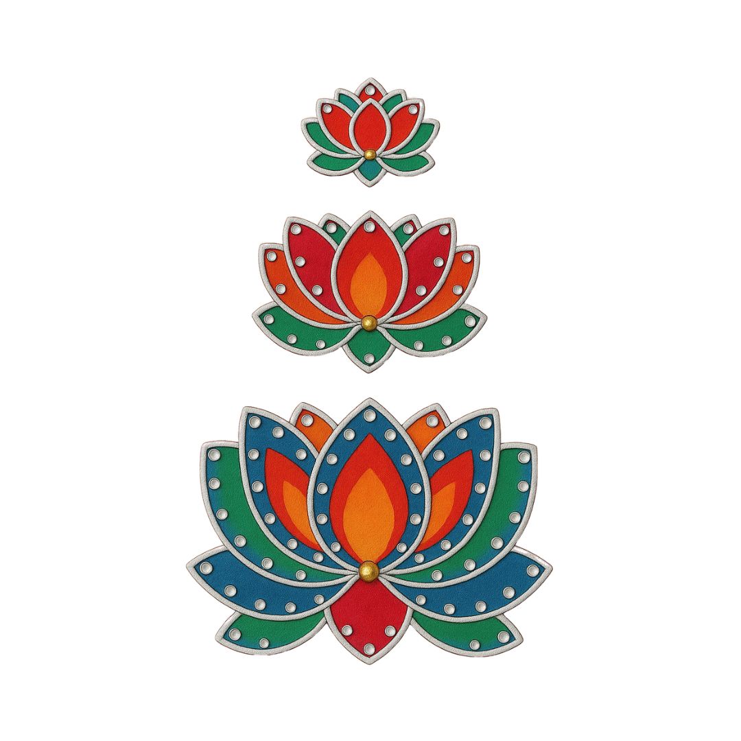 MDF Premarked lotus cutouts (with hole)-452