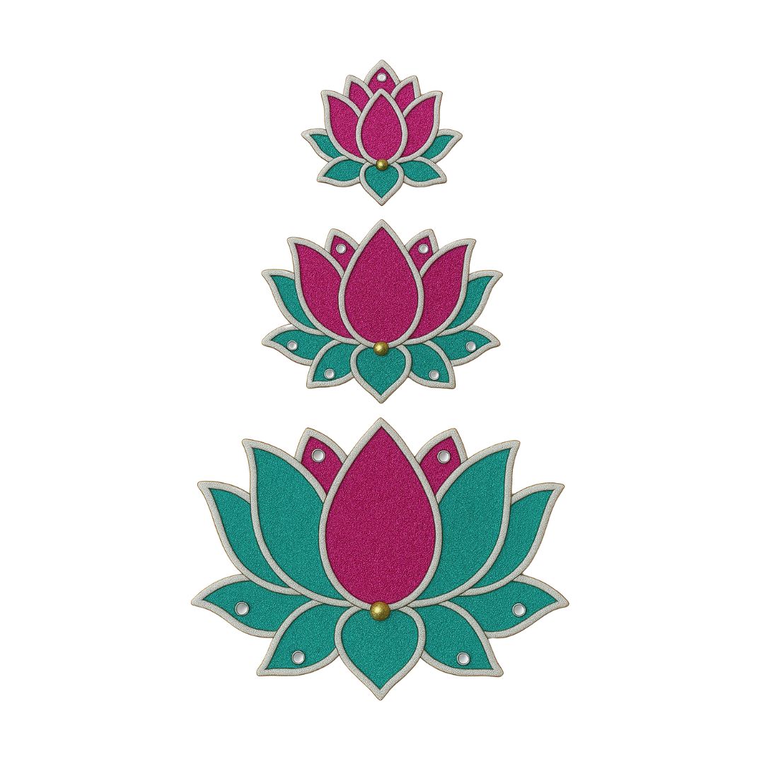 MDF Premarked lotus cutouts (with hole)-453