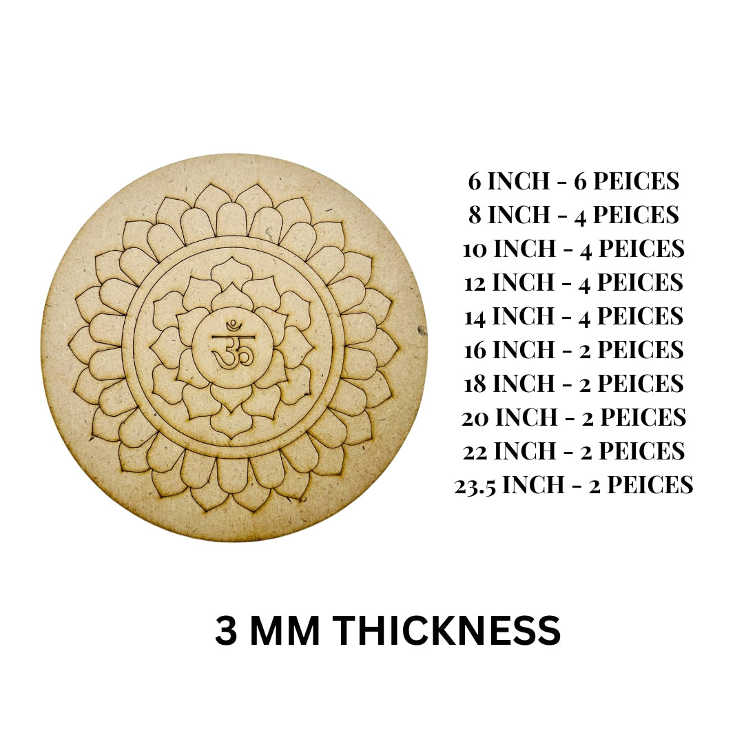 MDF Premarked Round Om Rangoli-409