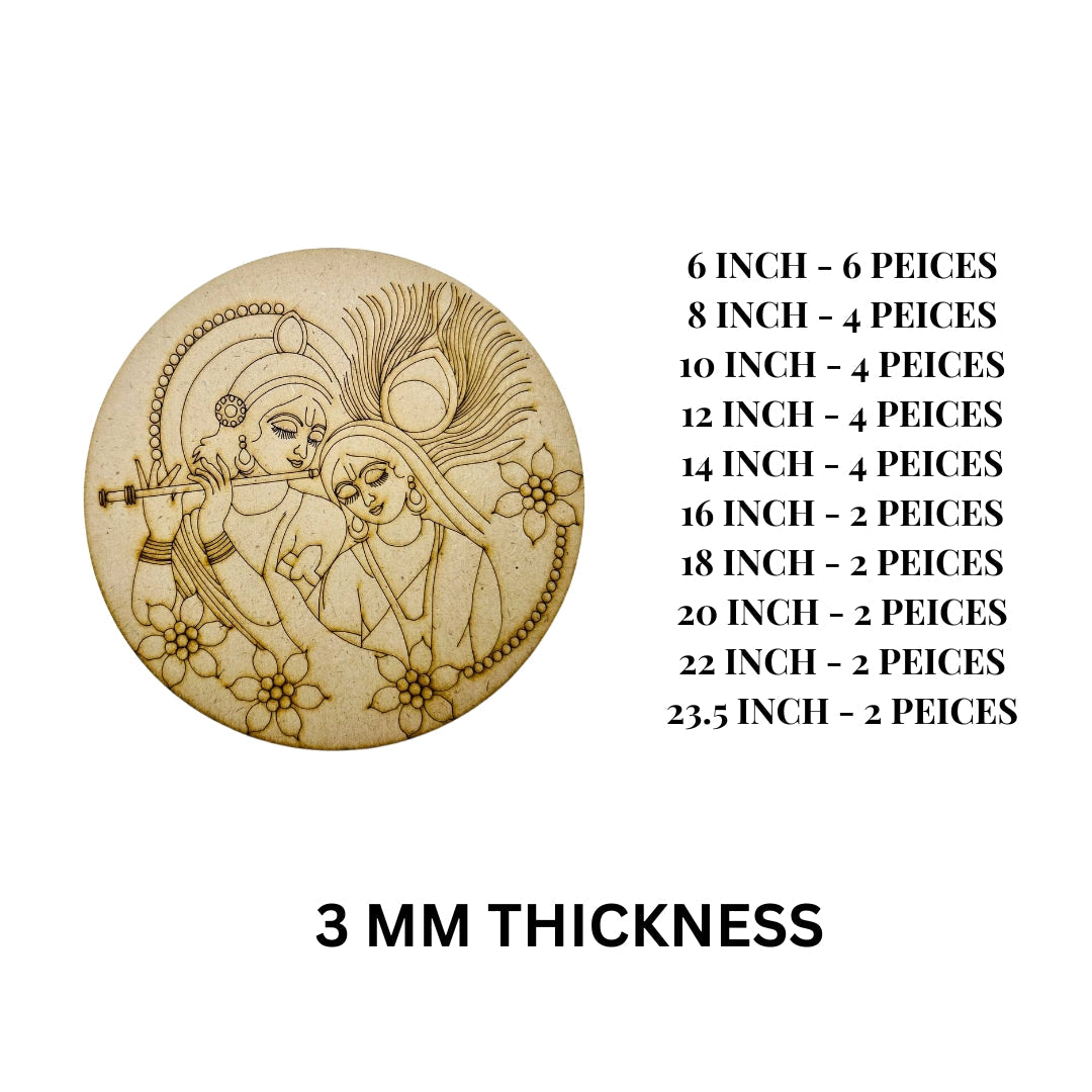 MDF Premarked Round Radhakrishna-412