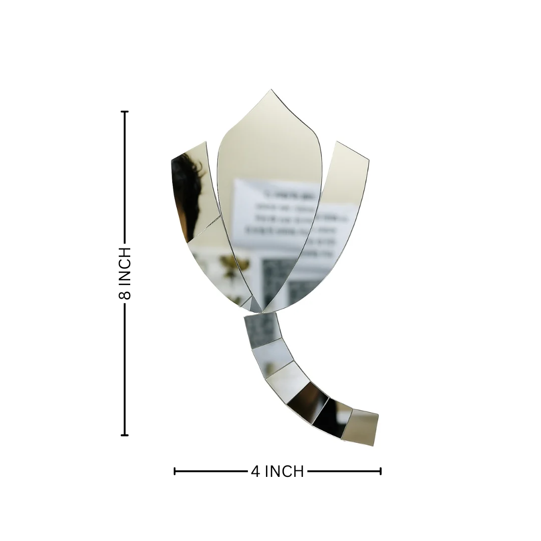 Fancy Lotus shape silver mirror (1368 - KV)