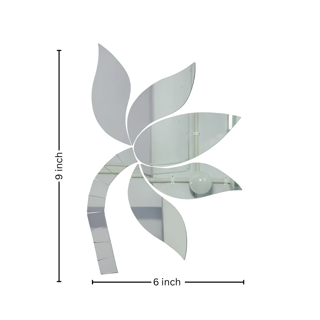 Fancy Lotus shape silver mirror (1287 - KM)