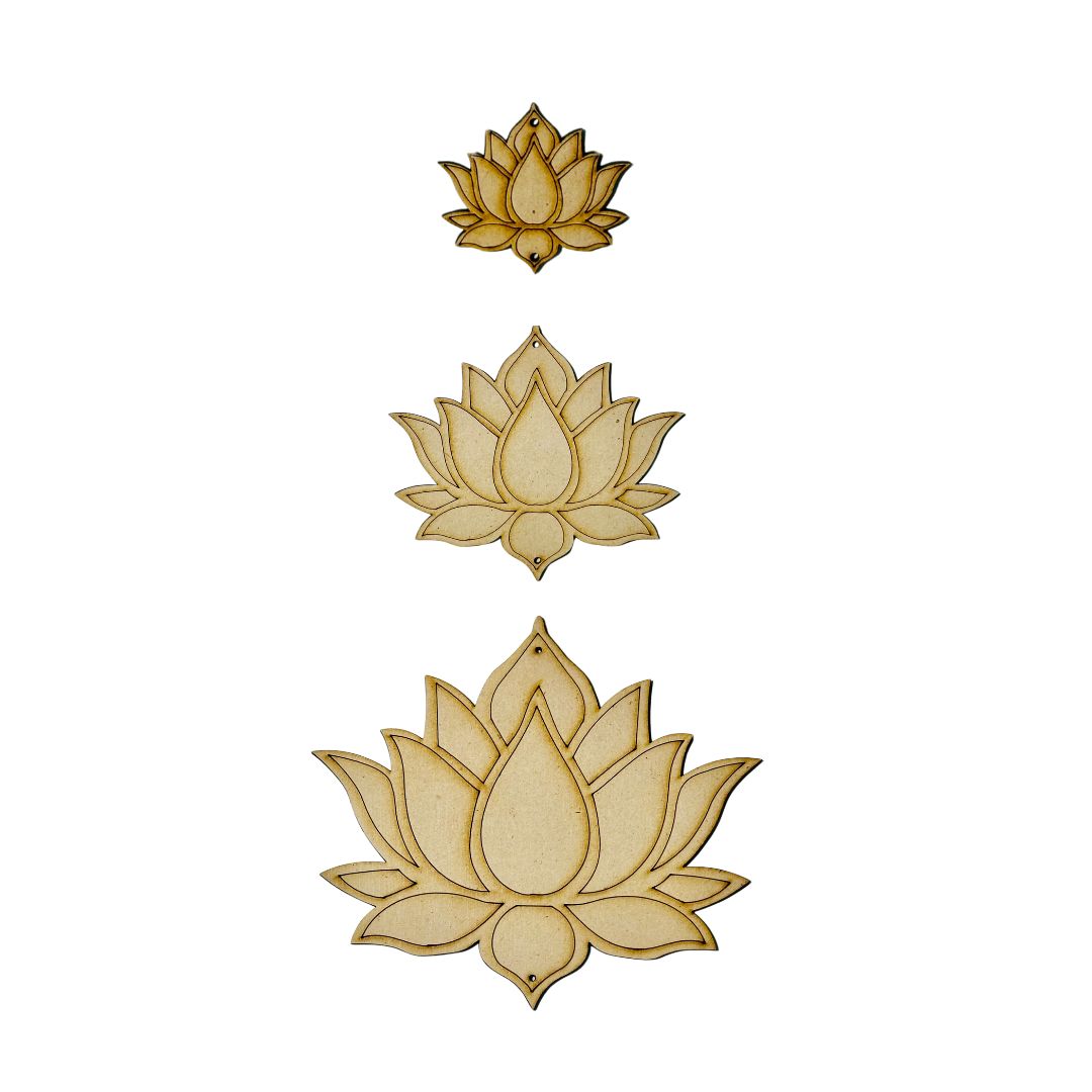 MDF Premarked lotus cutouts (with hole)-453