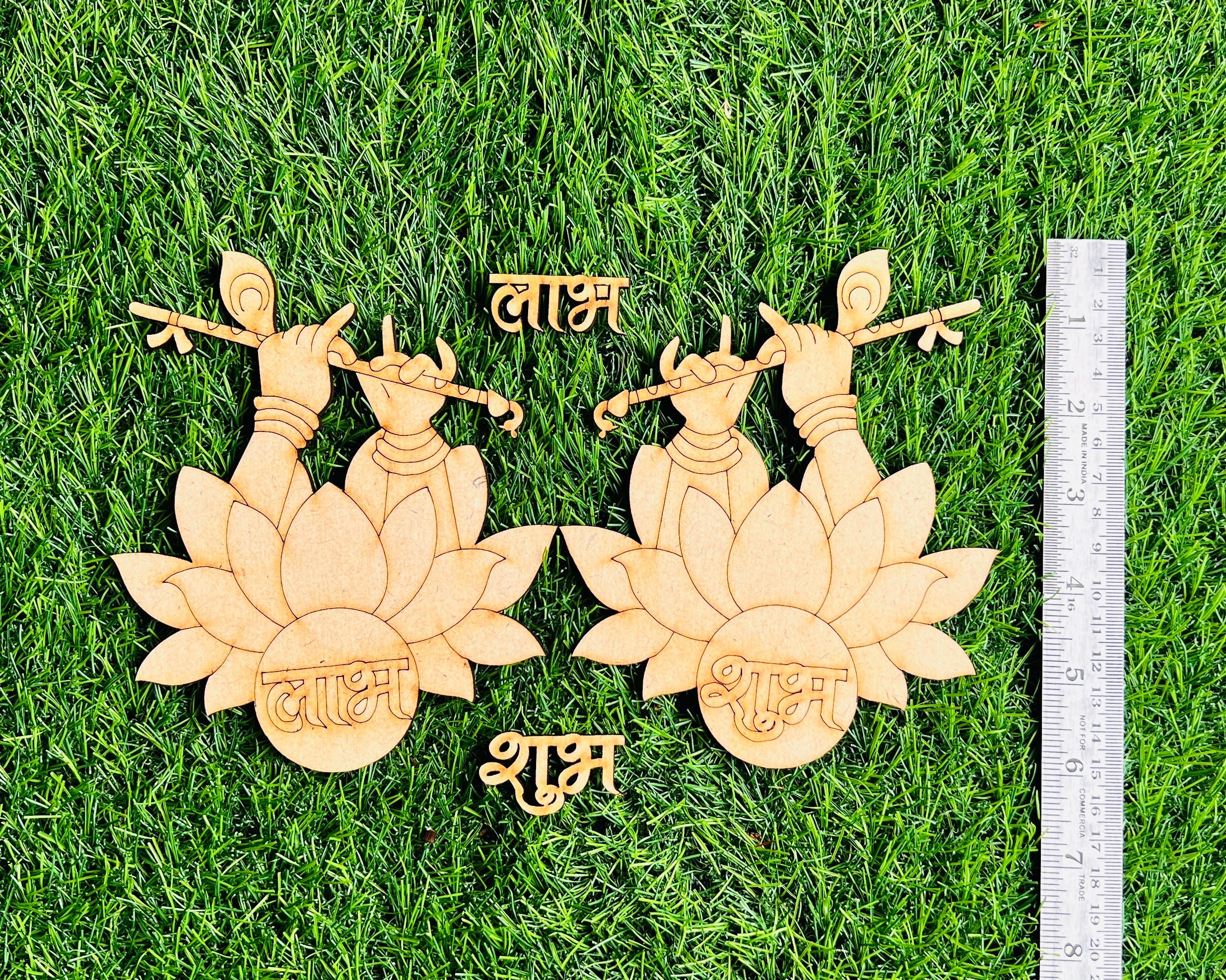 MDF Premarked Shubh-Labh Lotus cutout-269