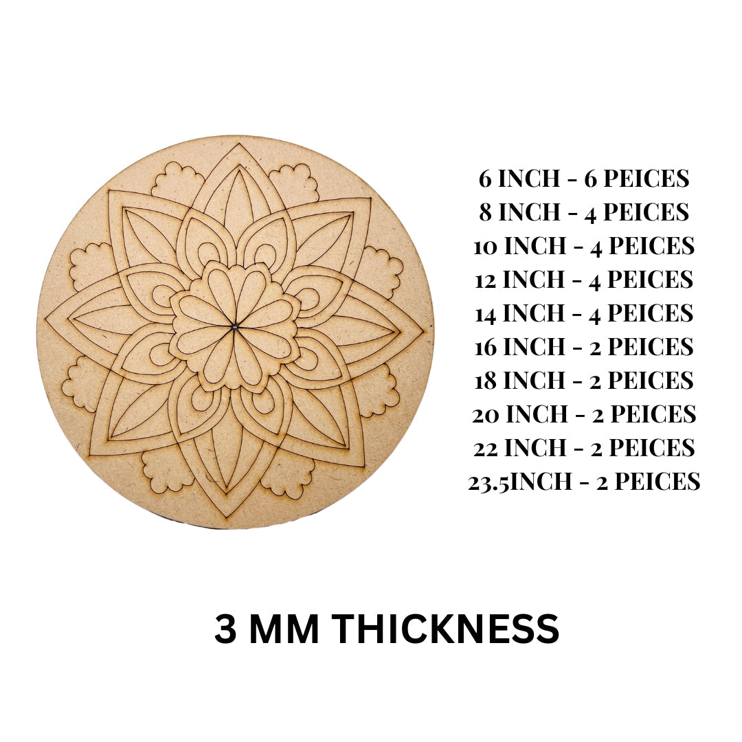 MDF Premarked Rangoli shape-365