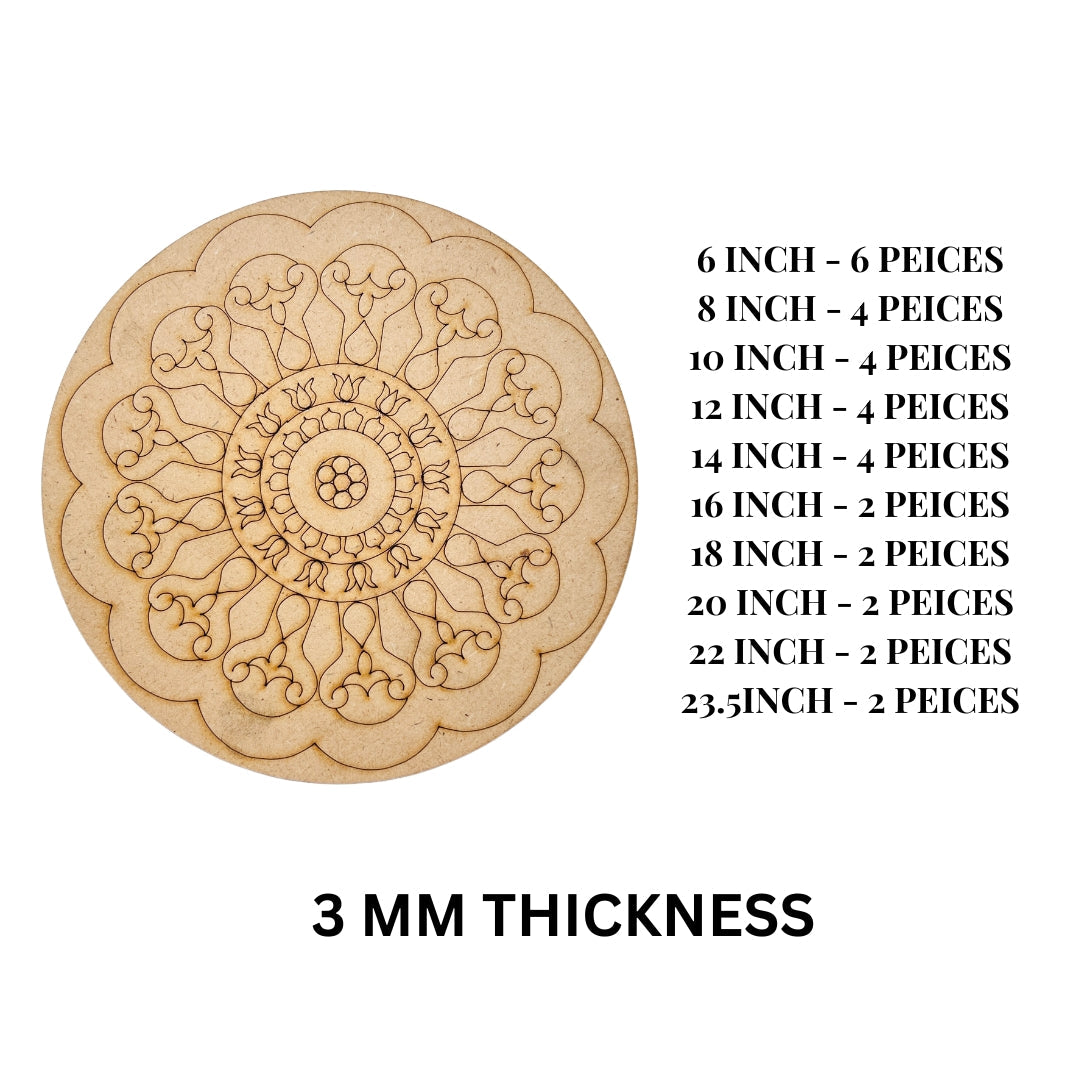 MDF Premarked Rangoli shape-358
