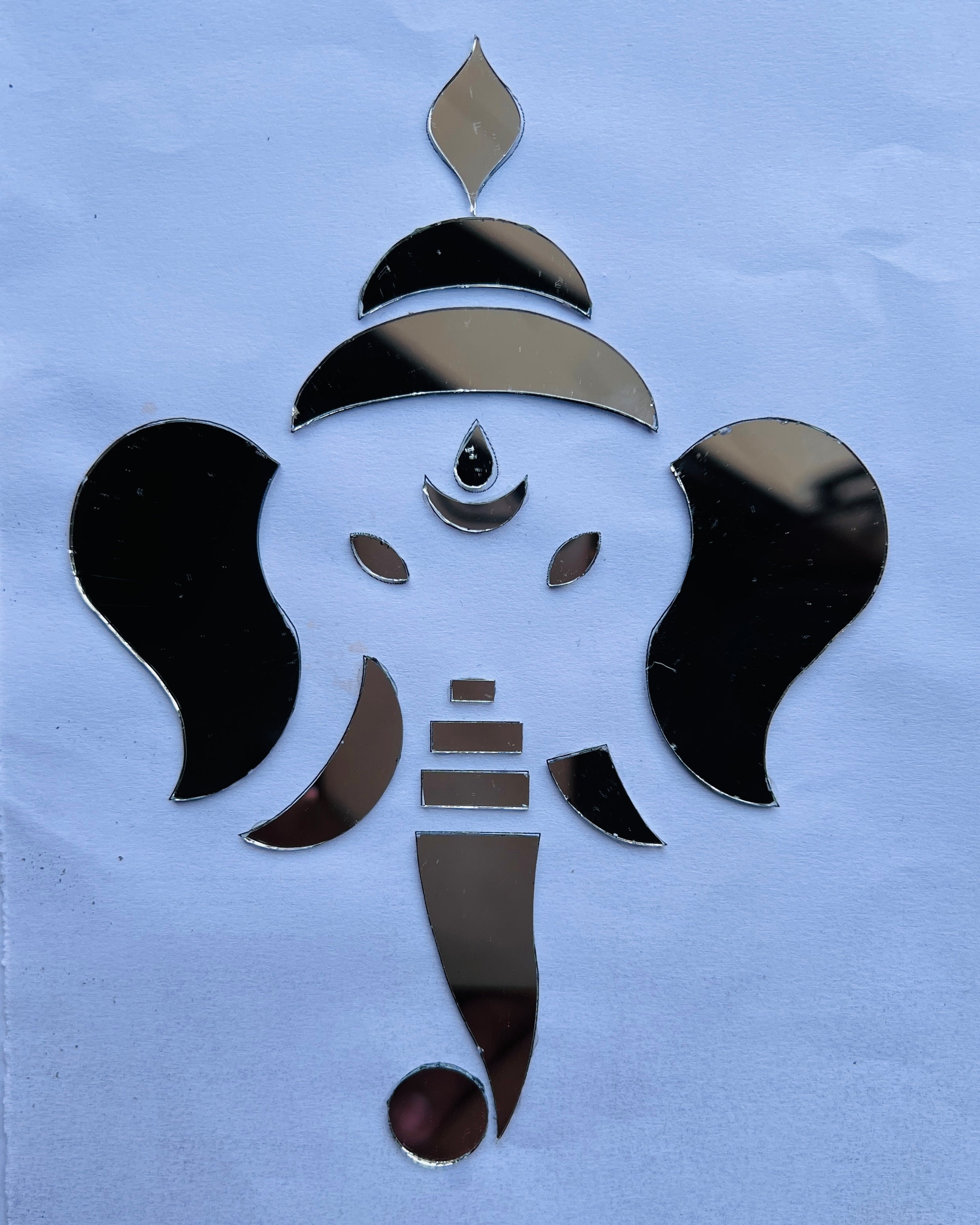 Fancy Ganesha shape mirror G-1206