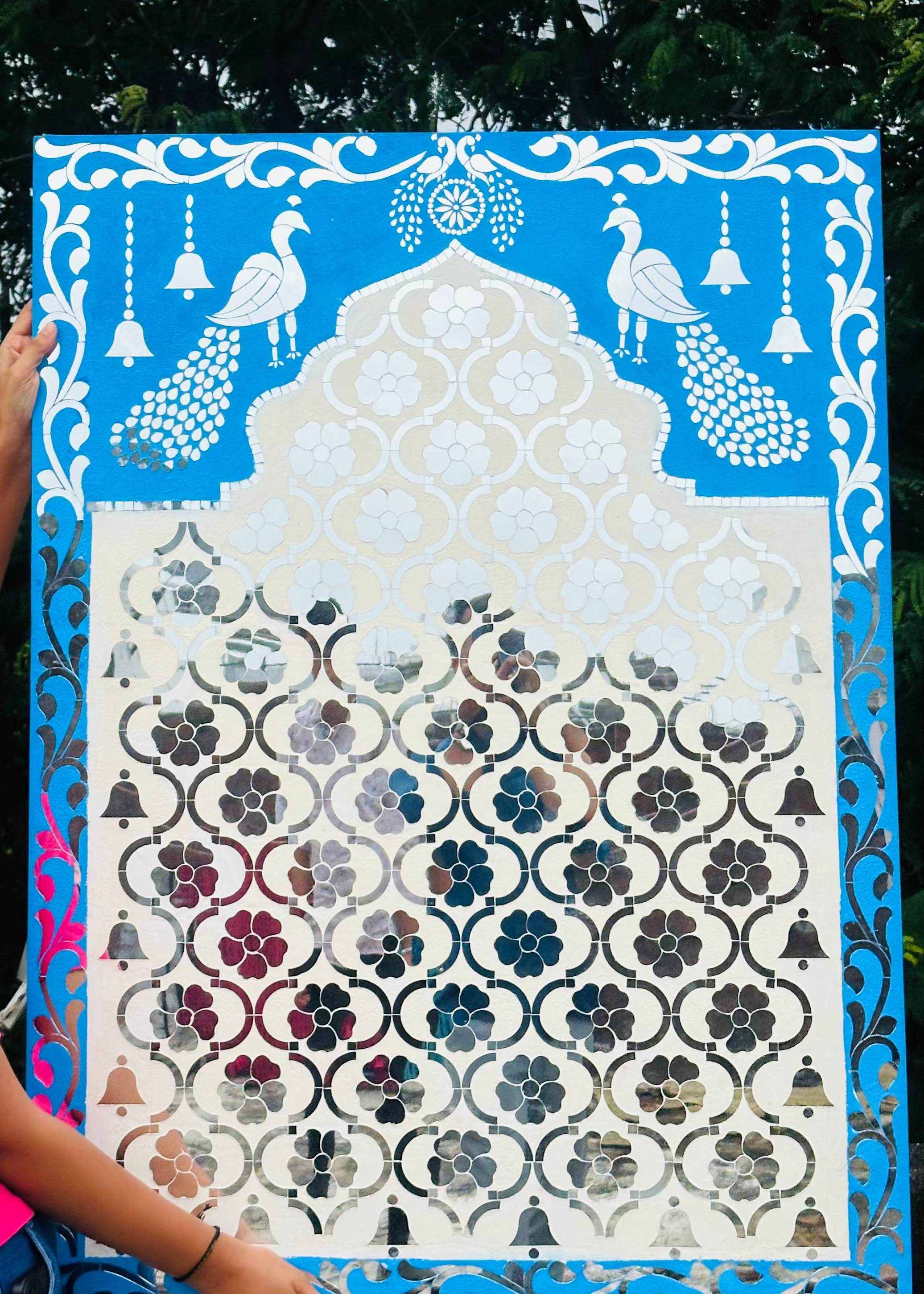 Mandir Background Frame (with mirrors)-476