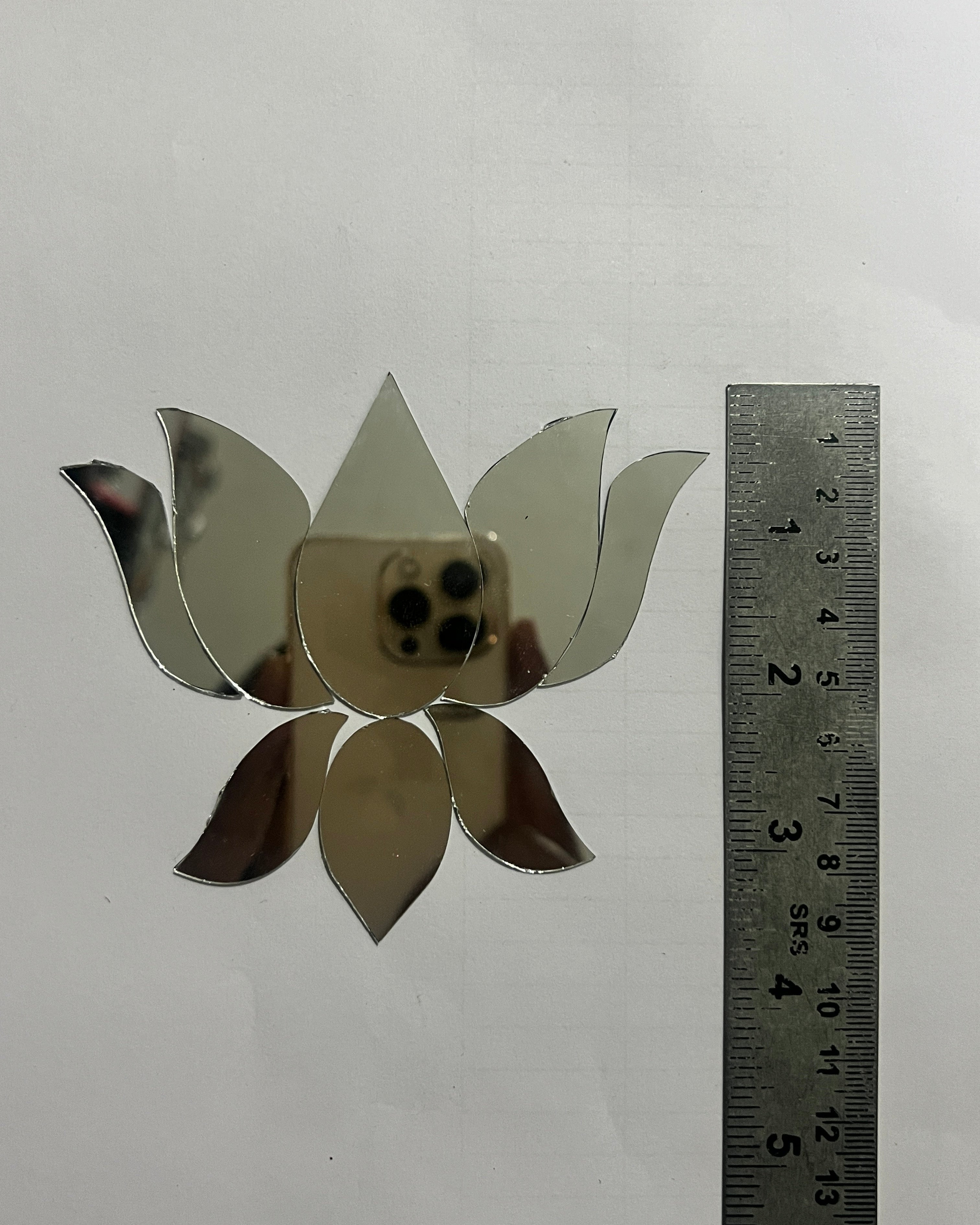 Fancy lotus shape silver mirror K-109