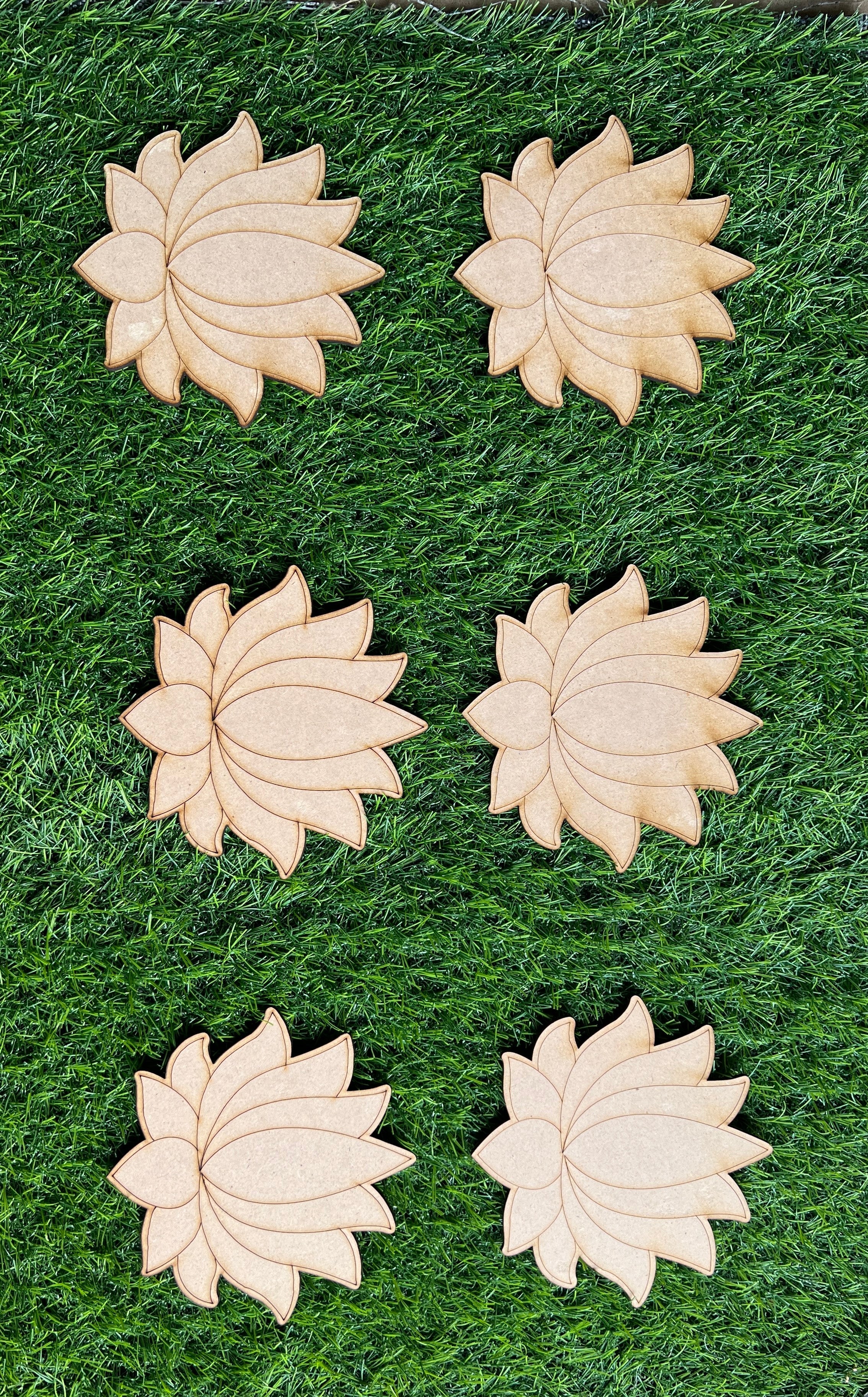 Mdf Premarked lotus shape cutout 5 inch-67