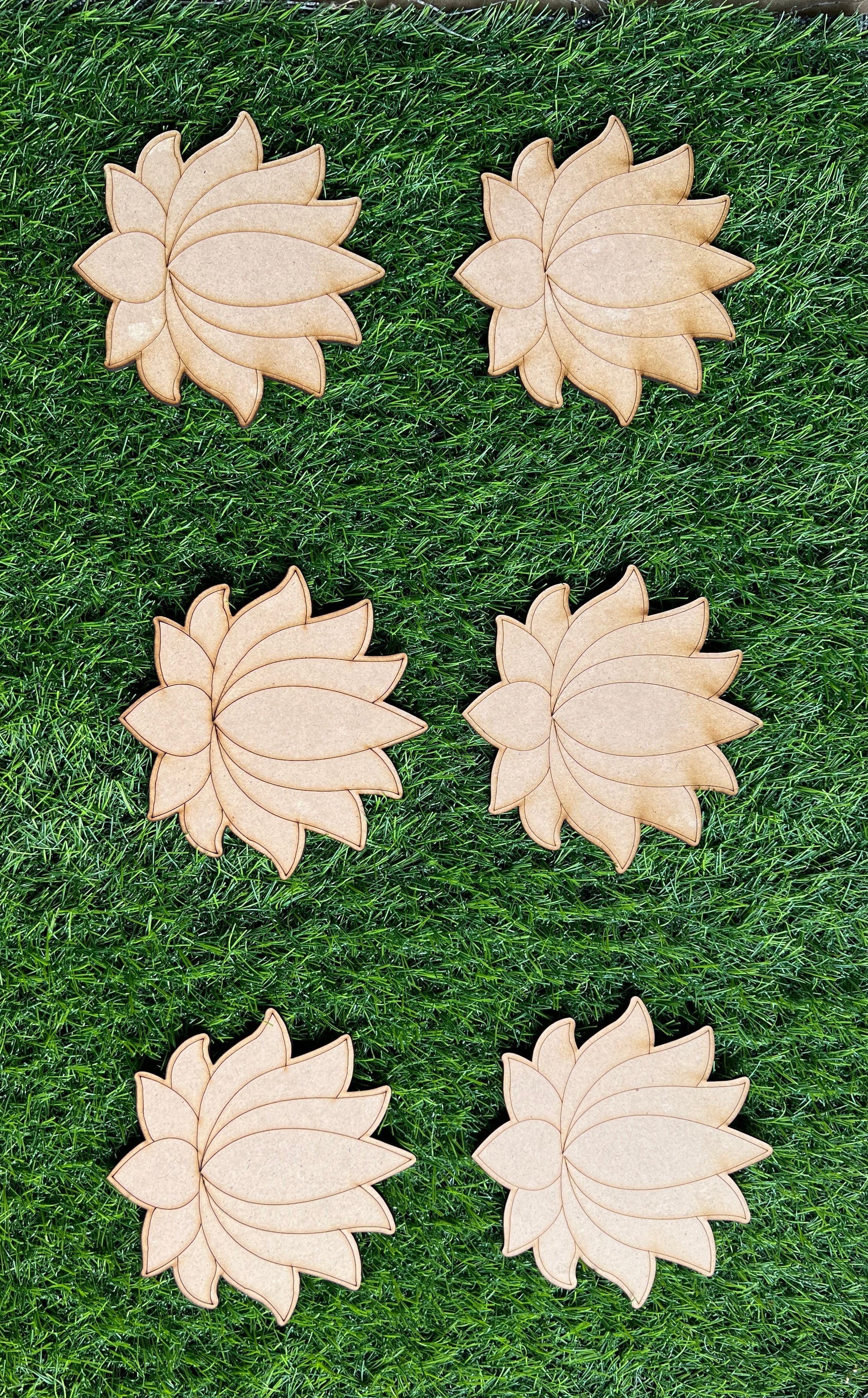 Mdf Premarked lotus cutout 12 inch-65