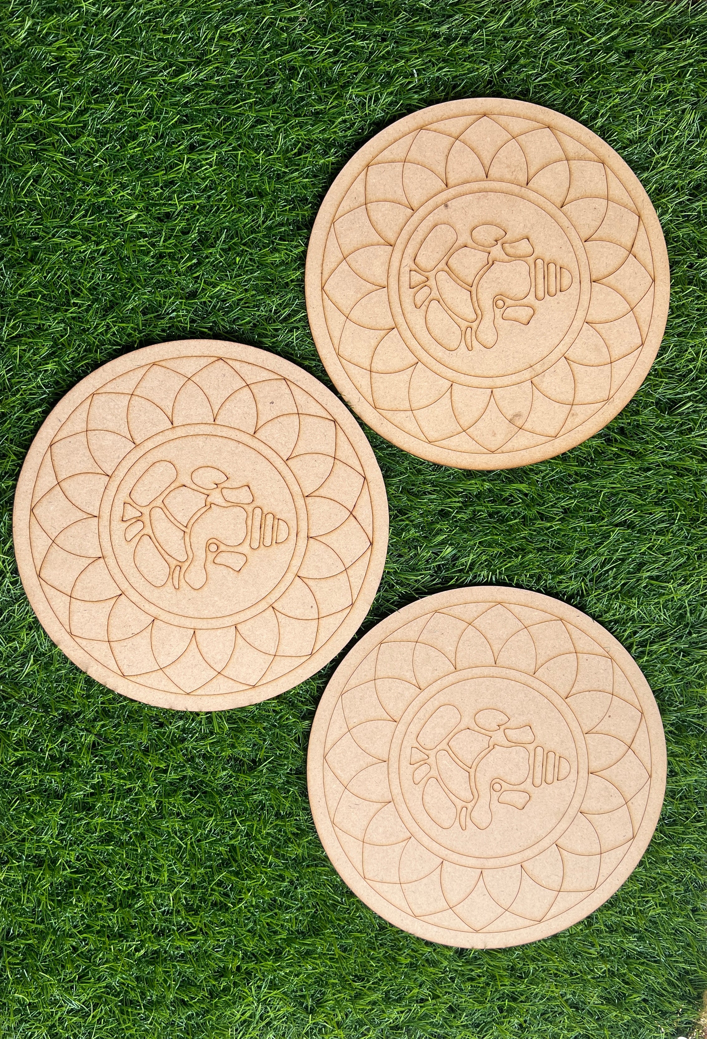 MDF Premarked Round ganesha shape -164