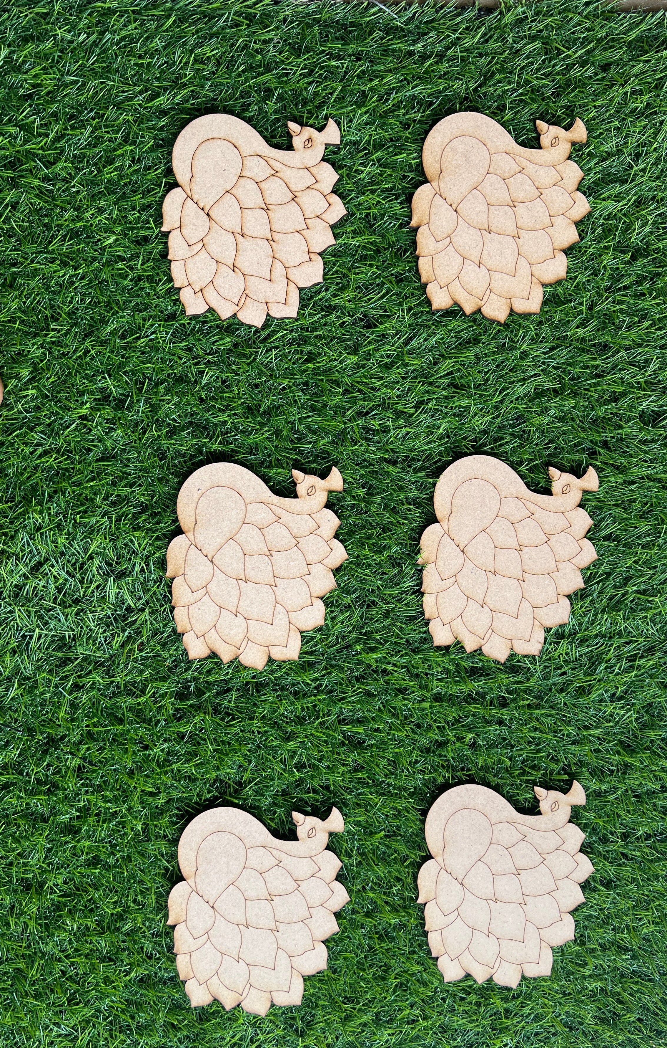 MDF Premarked peacock cutout-53