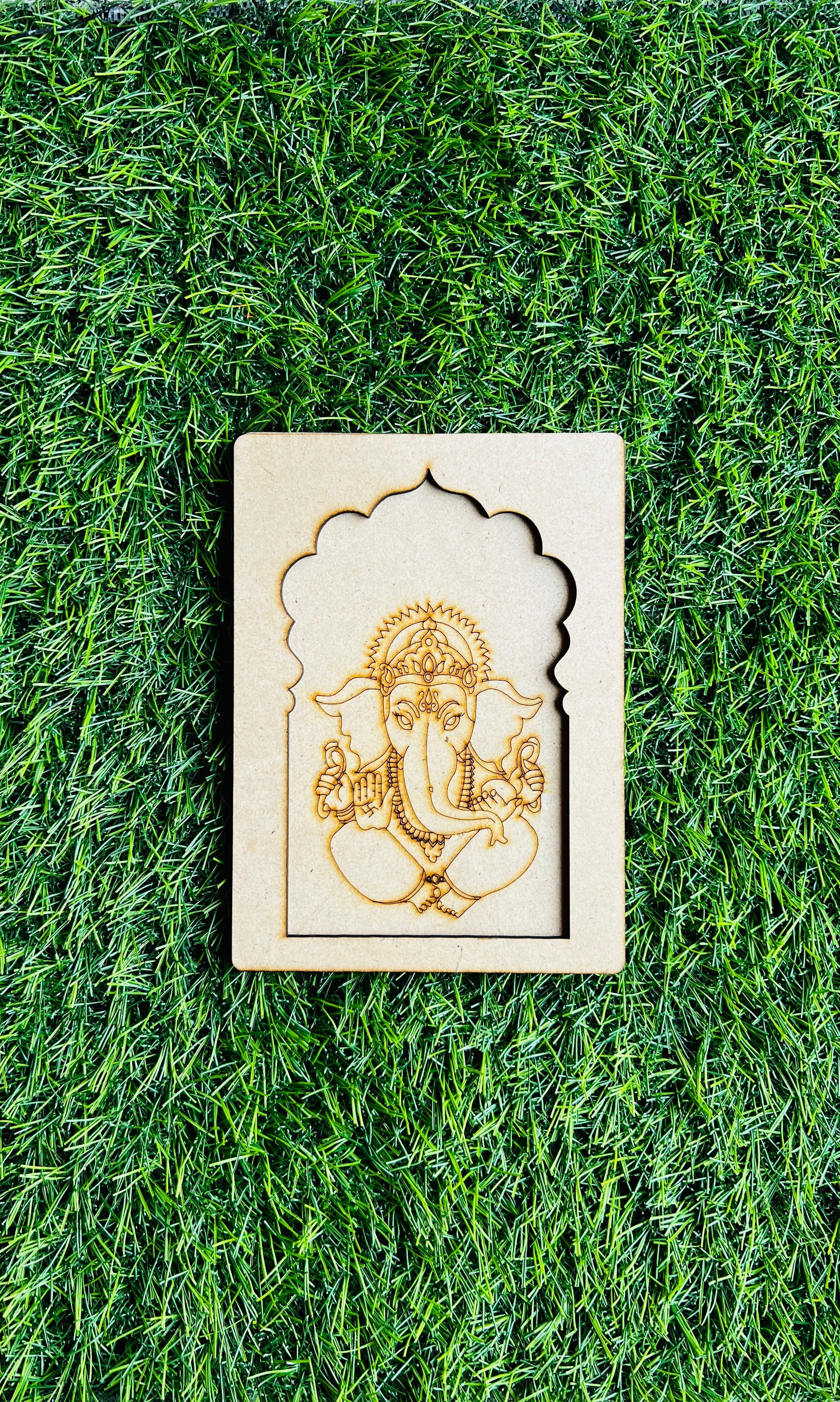 Mdf premarked ganeshji shape jharokha-168