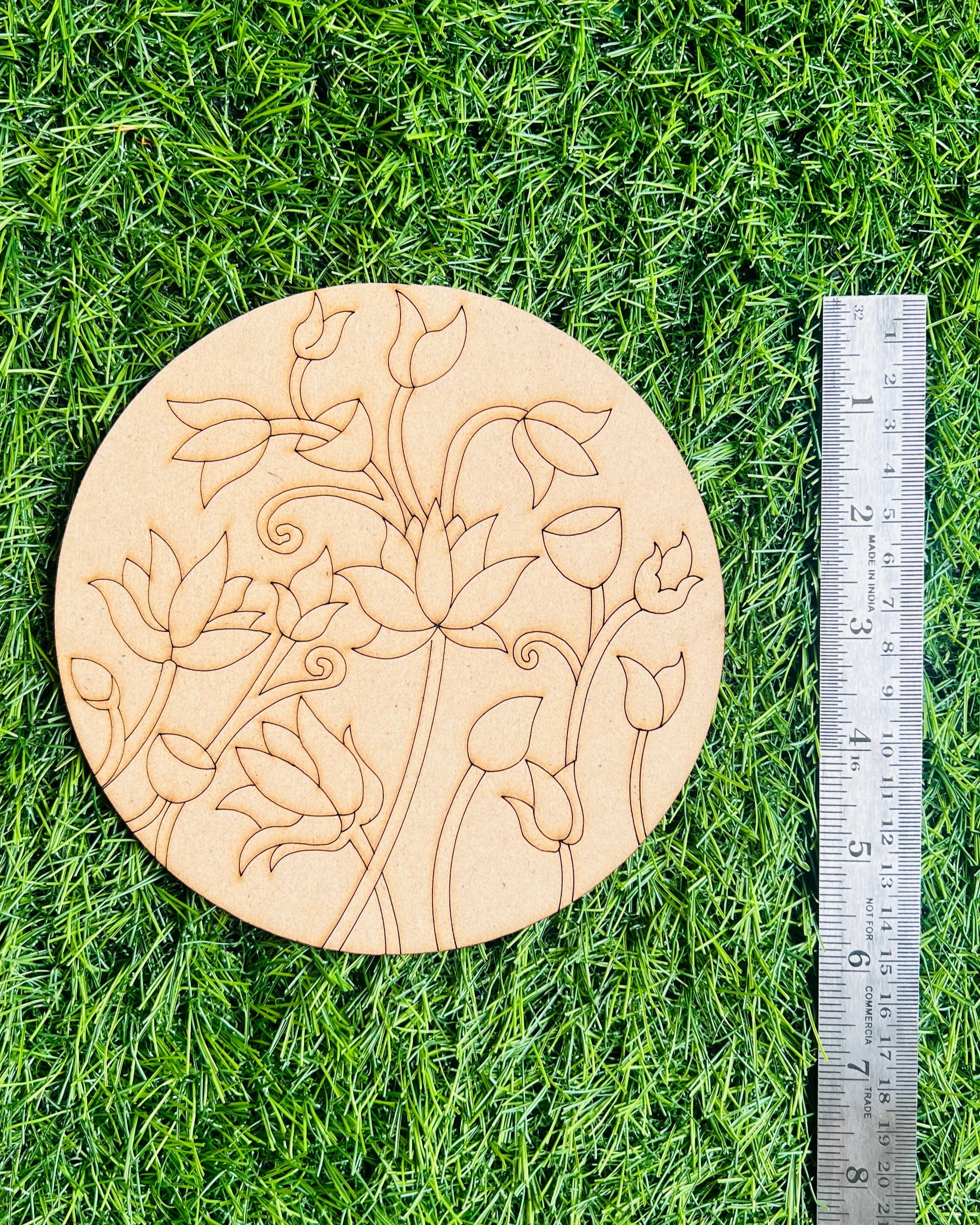 MDF Premarked Round Flower shape-185