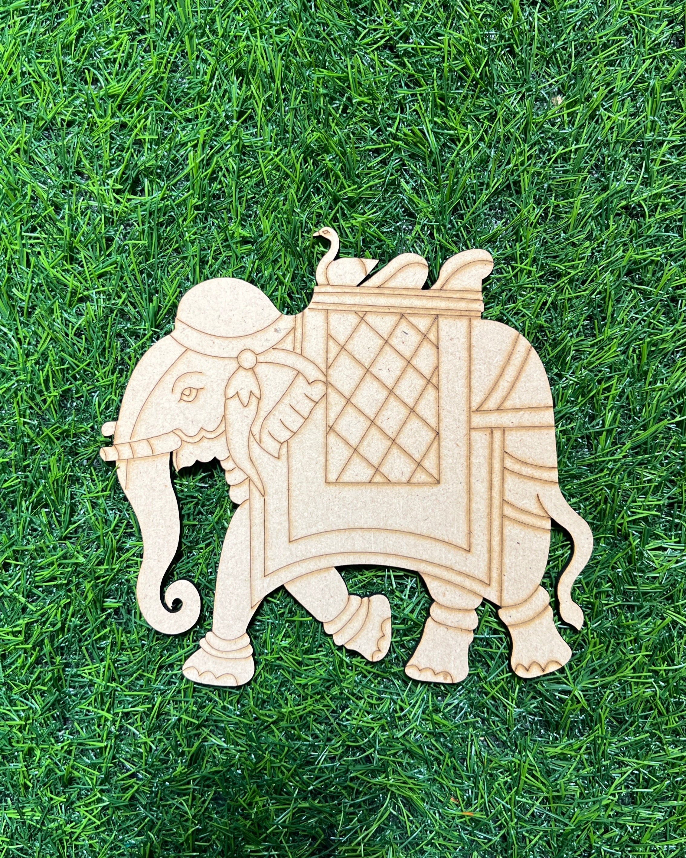 MDF Premarked elephant cutout-32