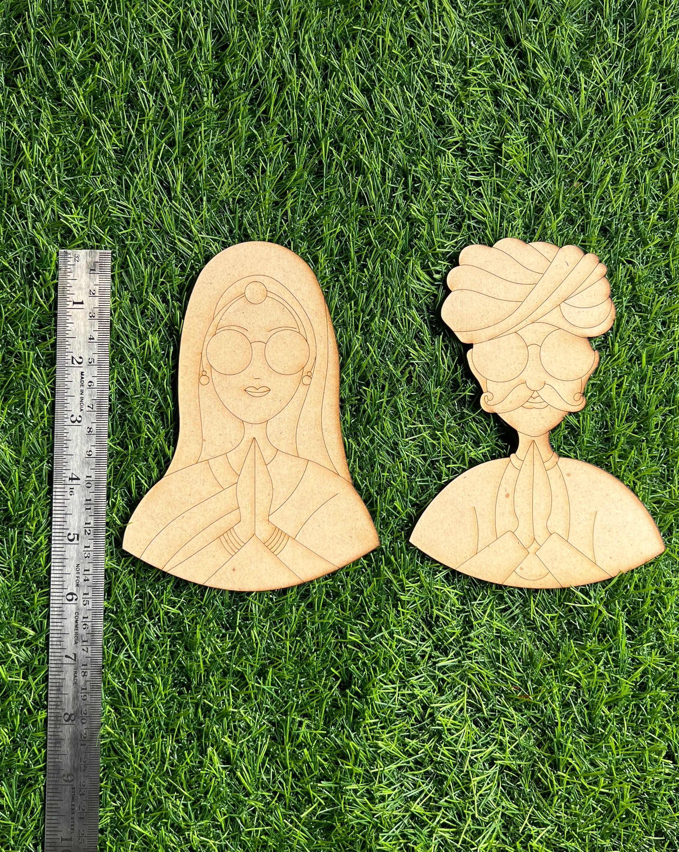 MDF Premarked rajasthani welcoming couple cutout-189