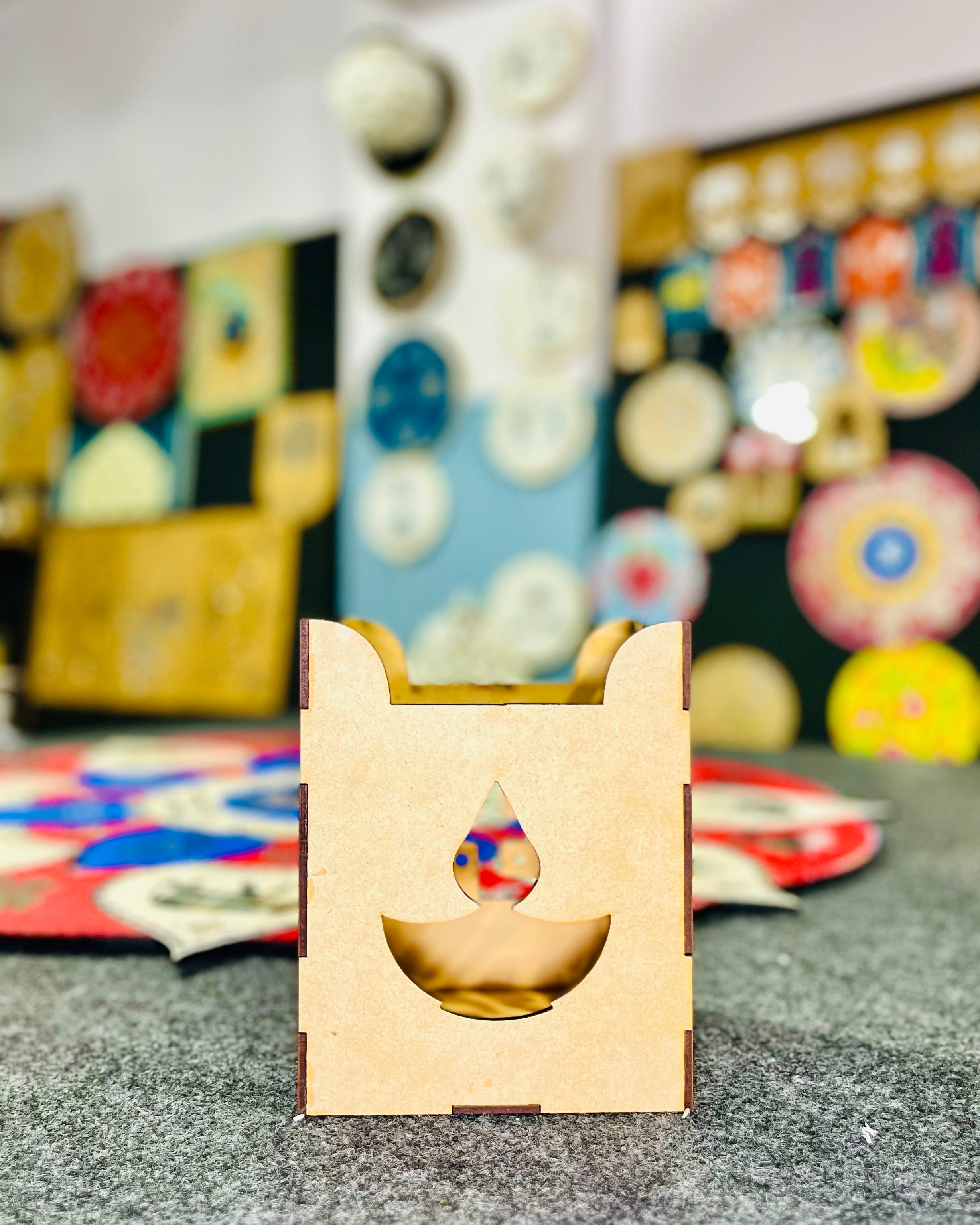 Mdf fancy shape candle holder -553