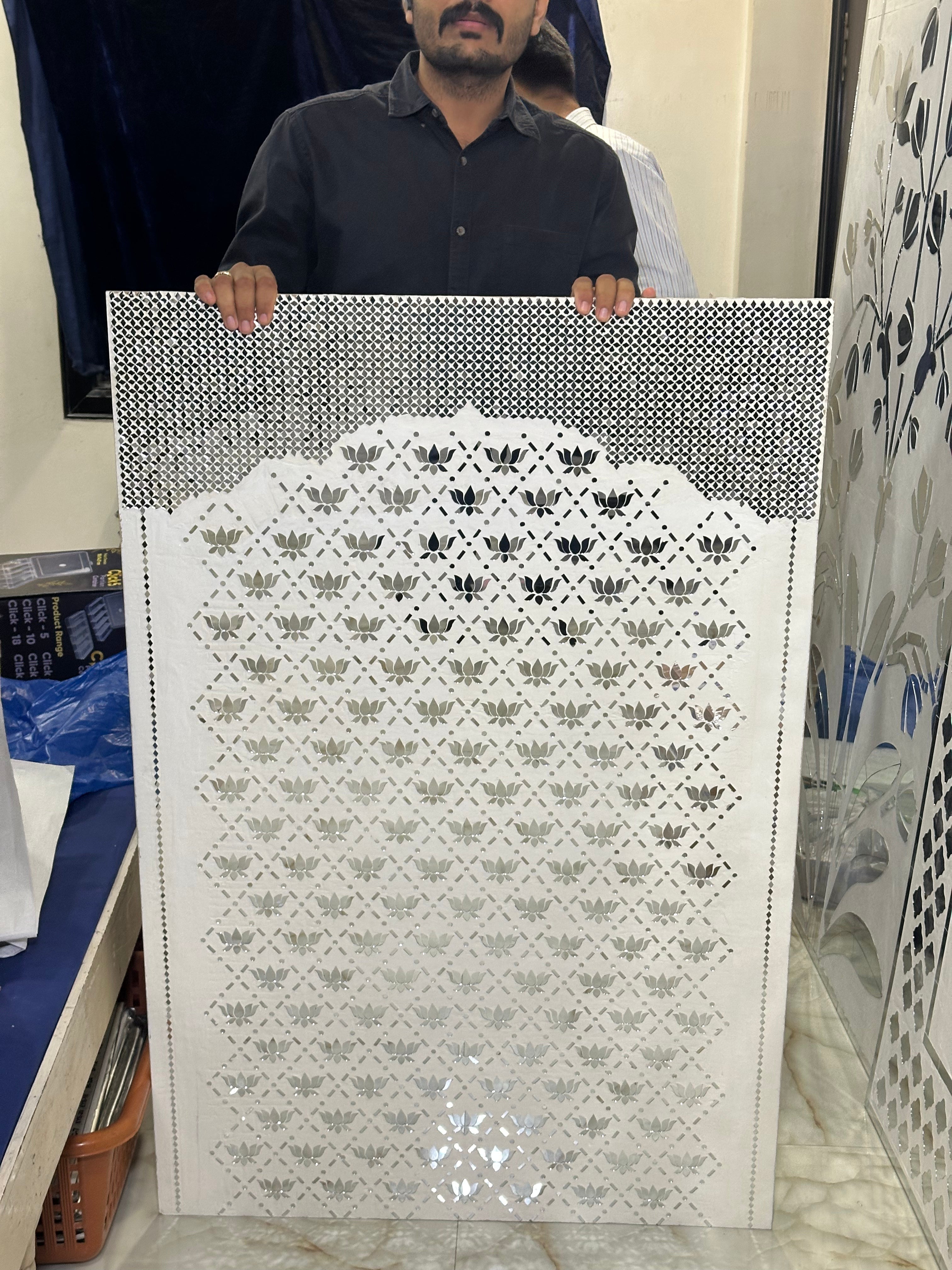 Fancy Lotus Panle shape mirror For Event & Home Decor (1332) (Only Mirror)