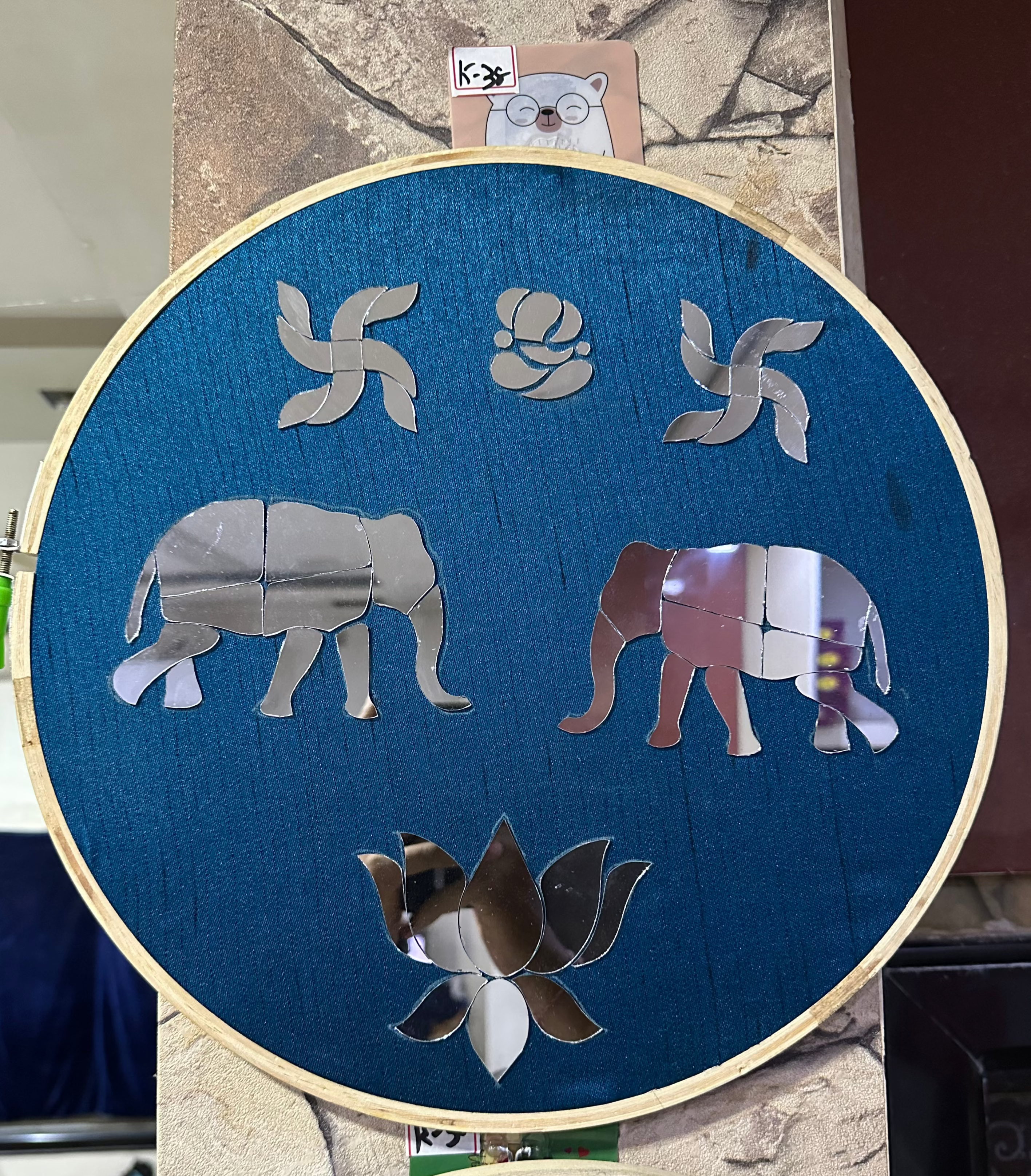 Fancy elephant shape mirror H-1197 Left