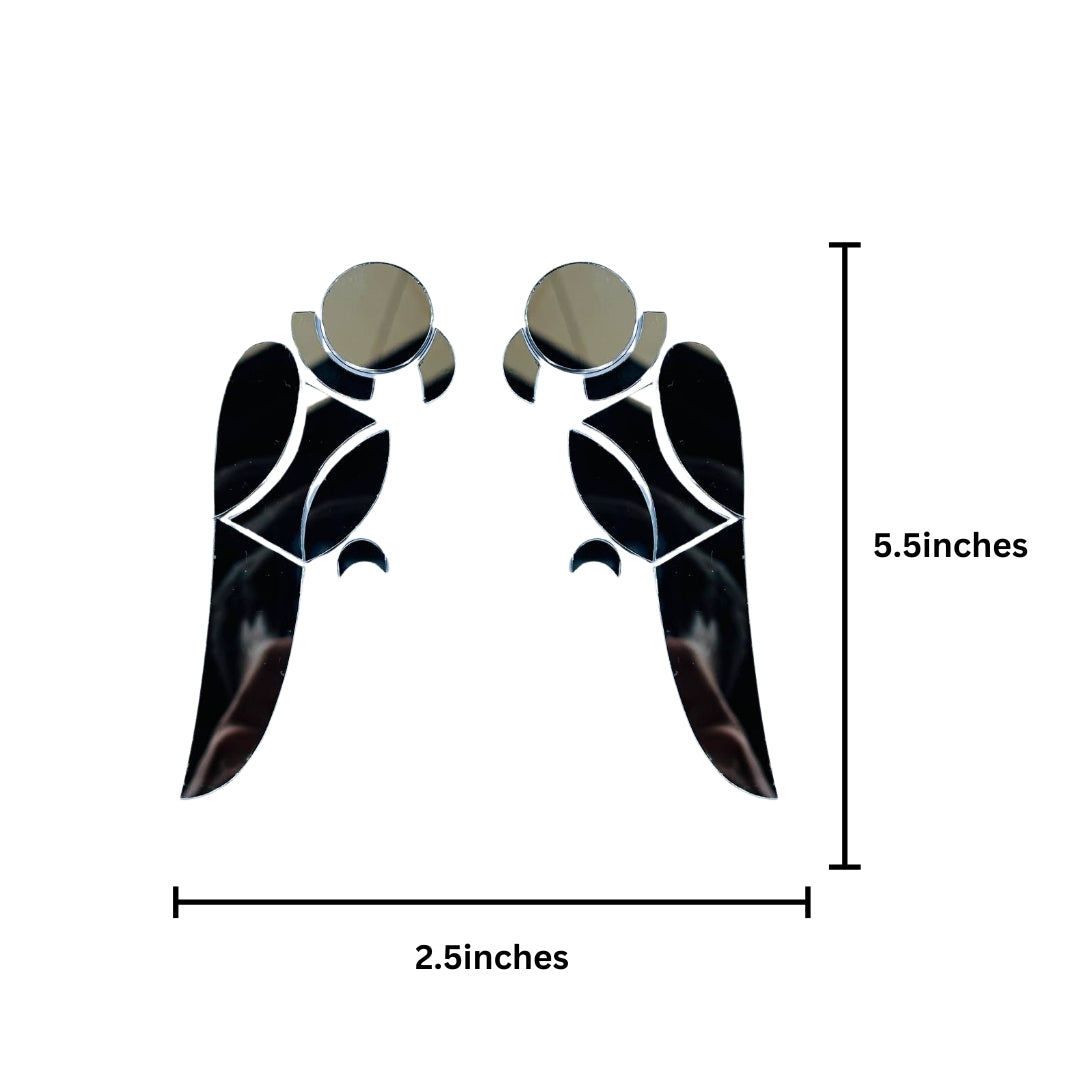 Fancy silver parrot shape mirror ( Left & Right) P-1404