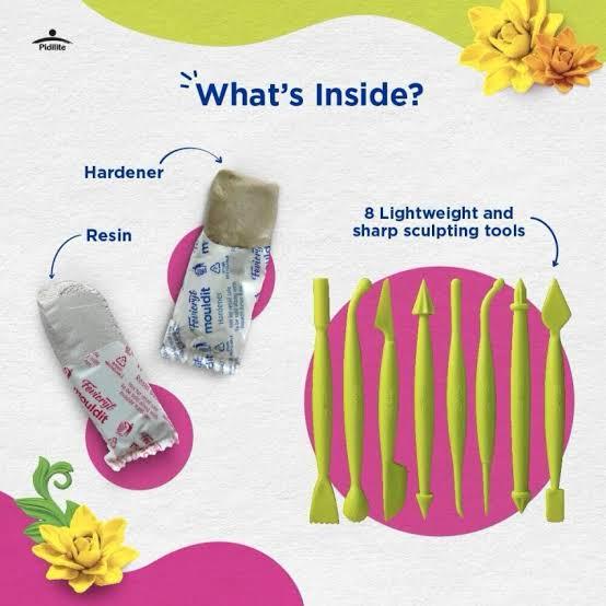 Fevicryl Mouldit Clay with Tools for Lippan Art F-1132