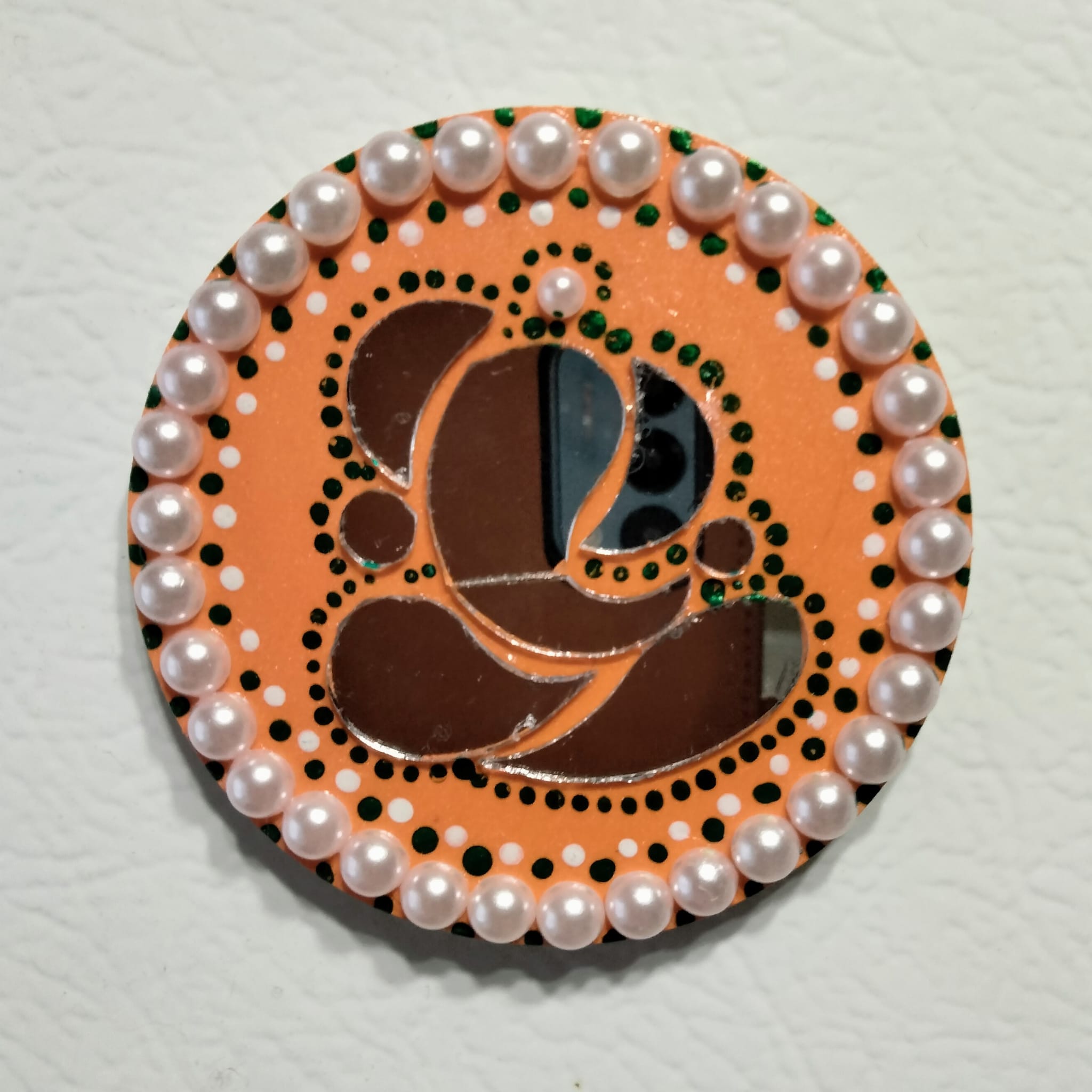 Fancy Ganesha shape mirror G-1161