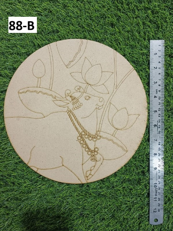 MDF Premarked Pichwai Cow shape-88