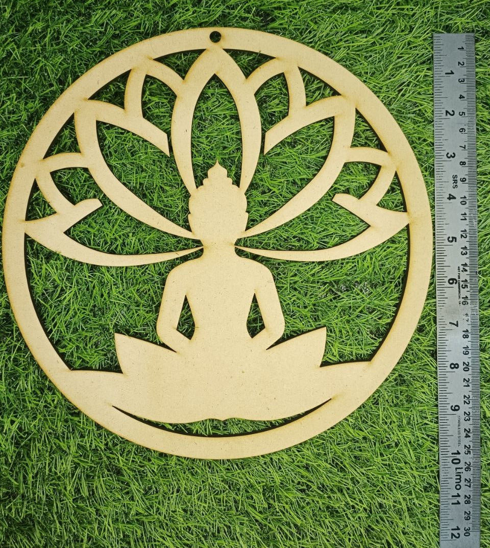 MDF round shape lord buddha cutout-97