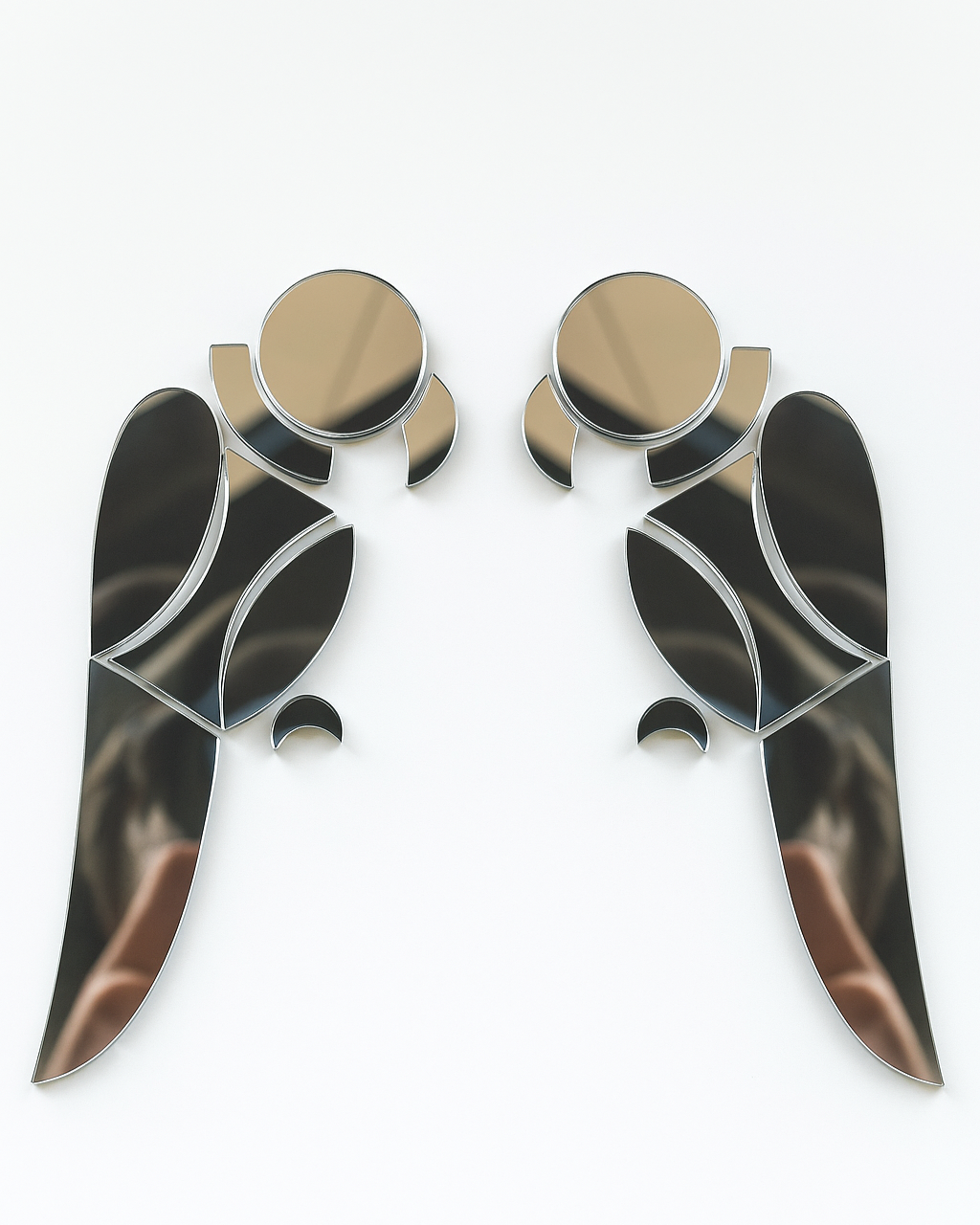 Fancy silver parrot shape mirror ( Left & Right) P-1404