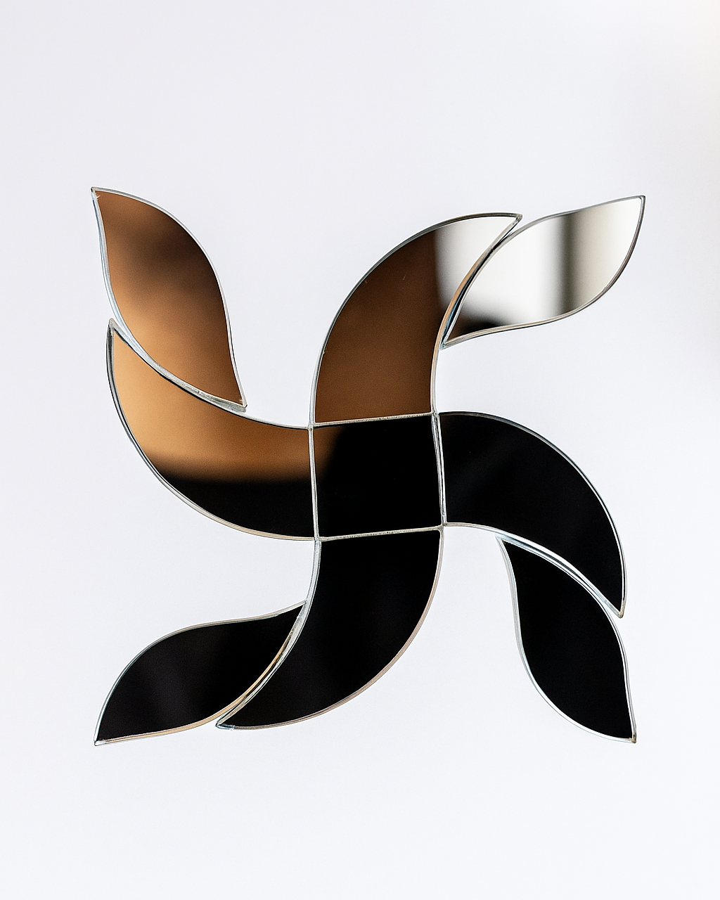 Fancy Swastik  shape silver mirror S-1251