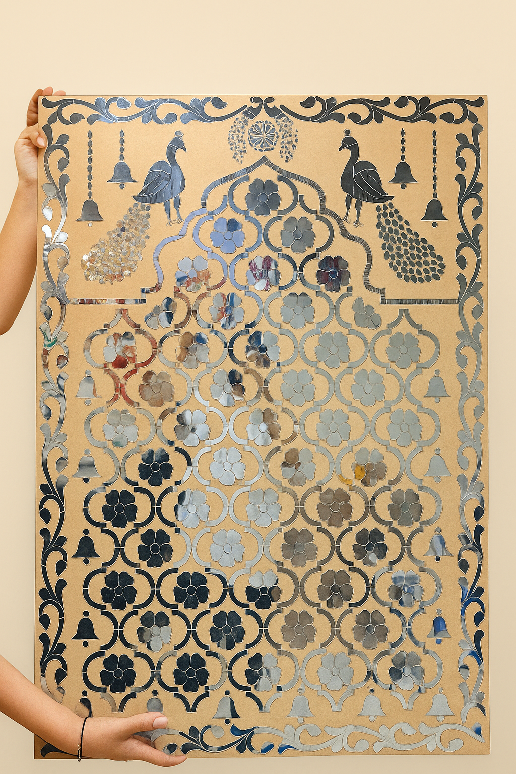 Mandir Background Frame (with mirrors)-476