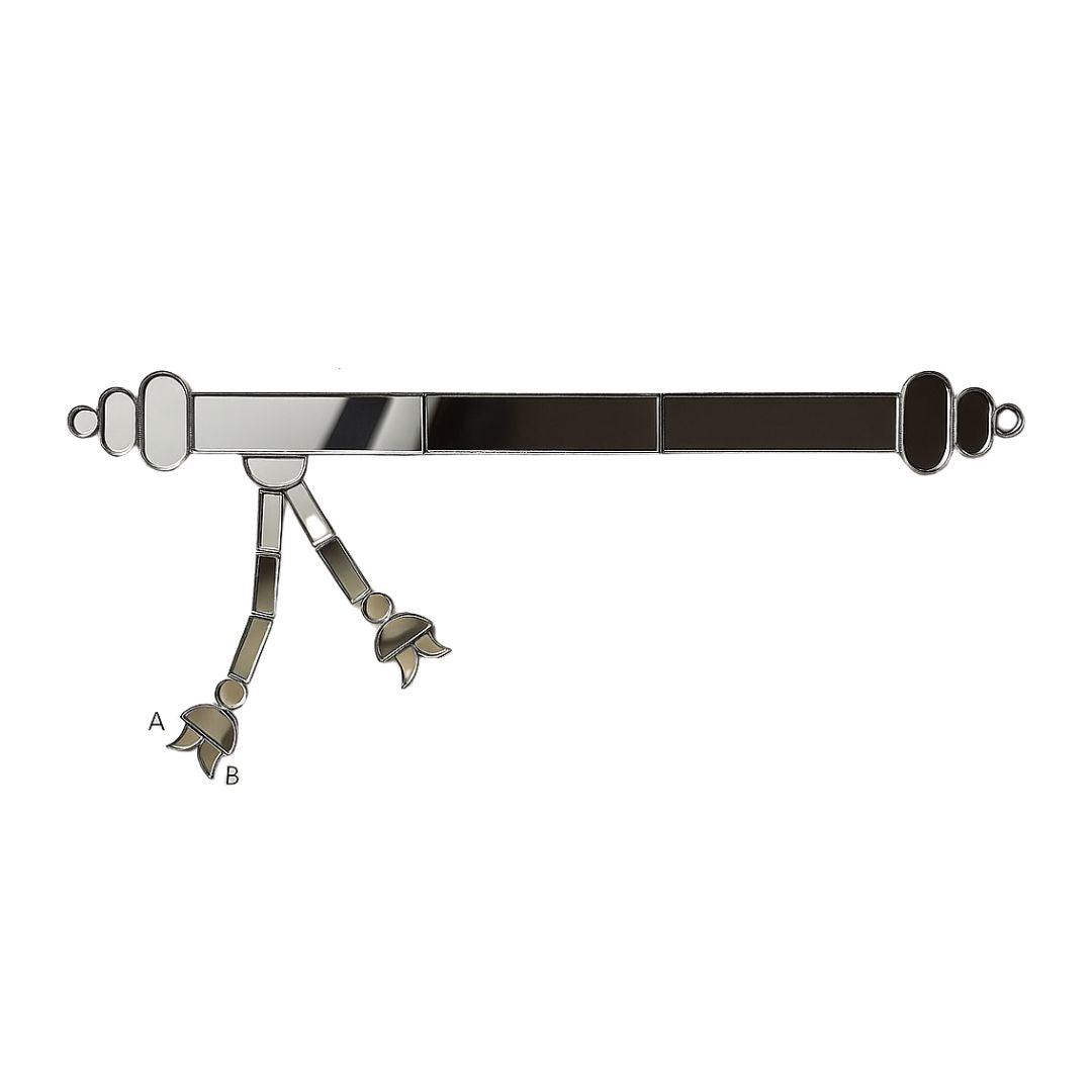 Fancy silver flute v-1423