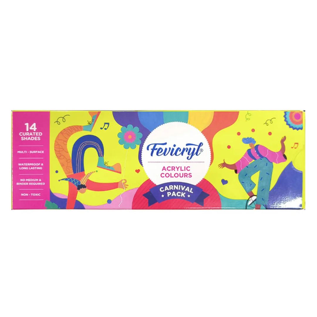Fevicryl acrylic colours carnival pack of 14 Colours A-1065