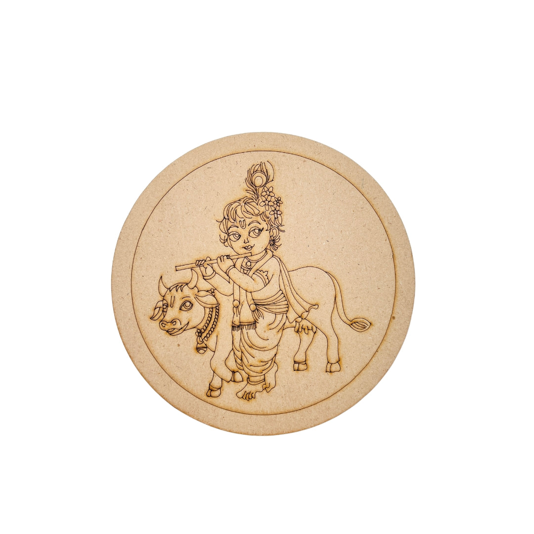 MDF Premarked Round Little Krisna-363