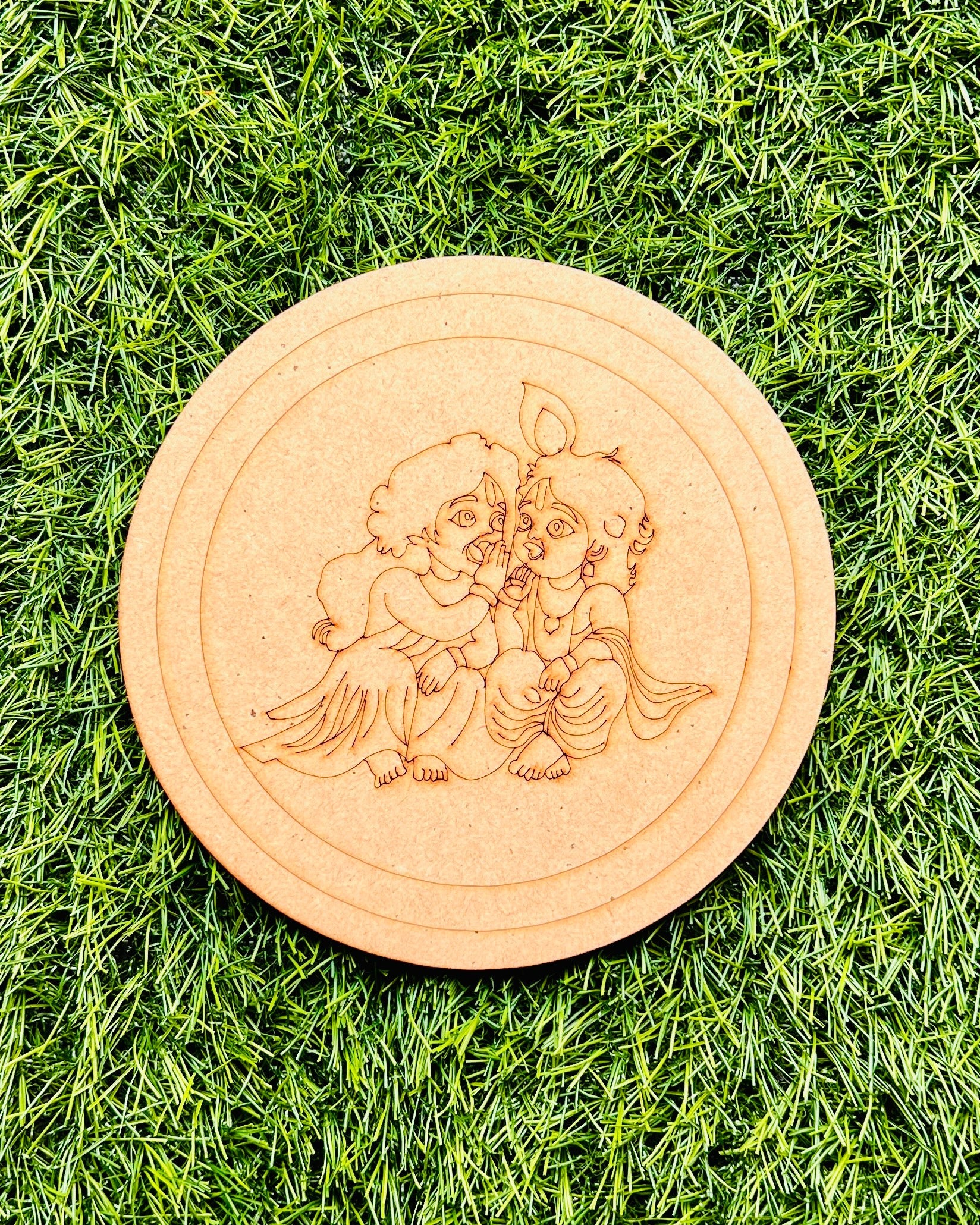 MDF Premarked Round Little Krishna-351