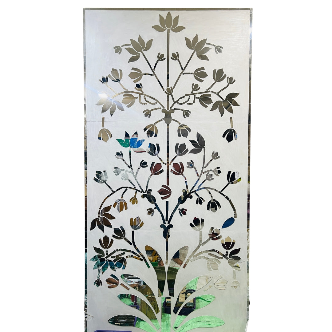 Fancy silver Flower Panle shape mirror For Event-1242 (only Mirror)