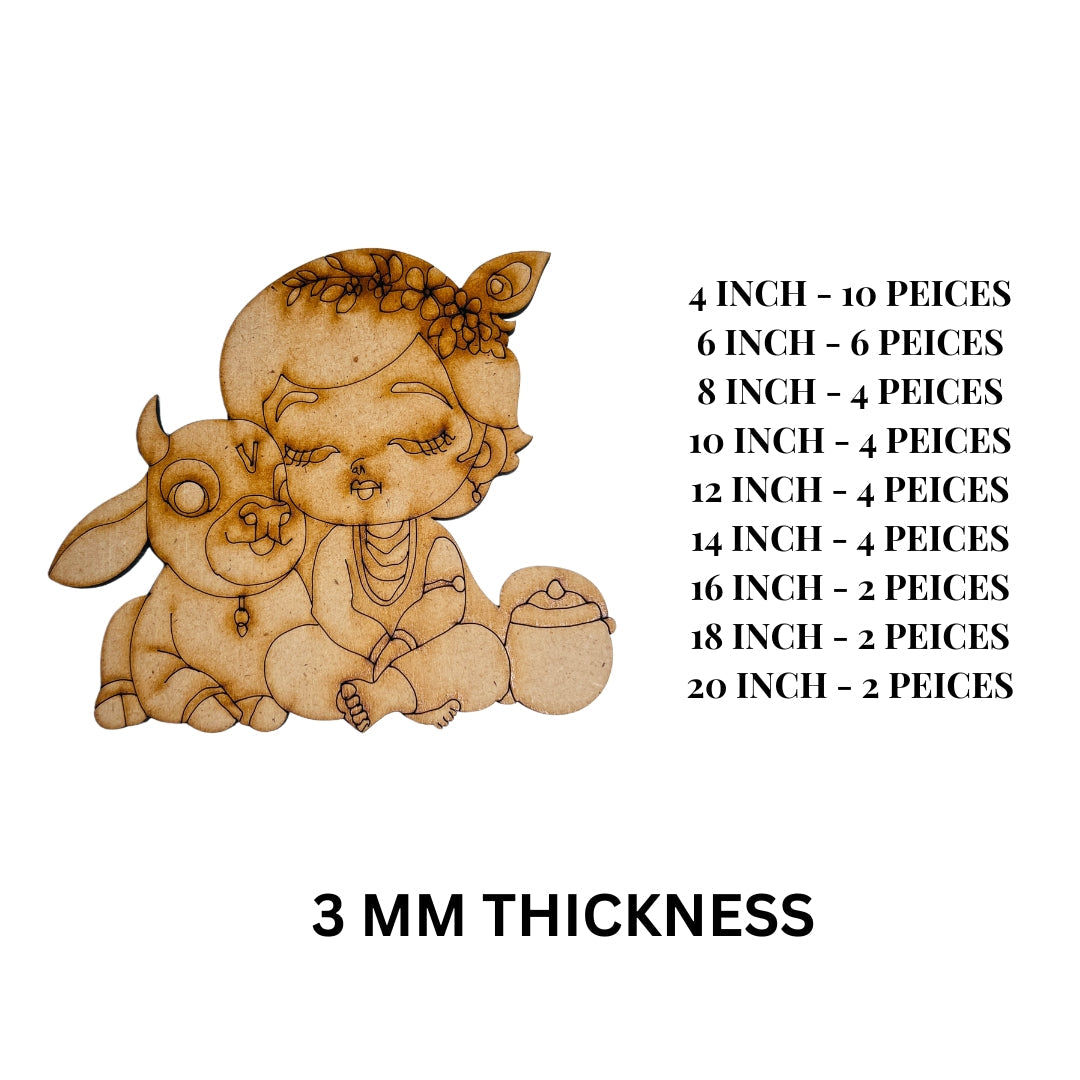 MDF Premarked Little krishna shape-361