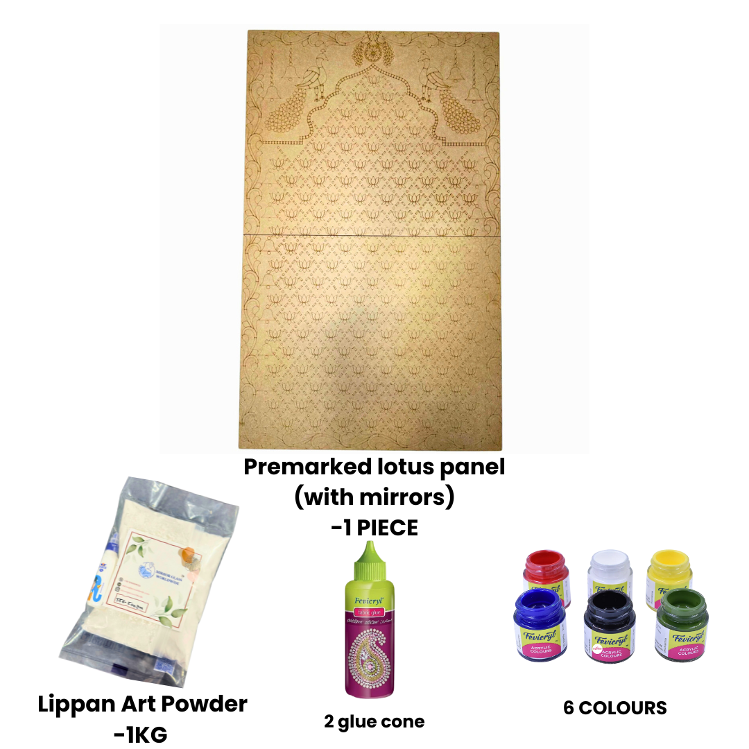 Premarked lotus panel with mirrors   (with mirrors)-524 Mosaic kit-1637